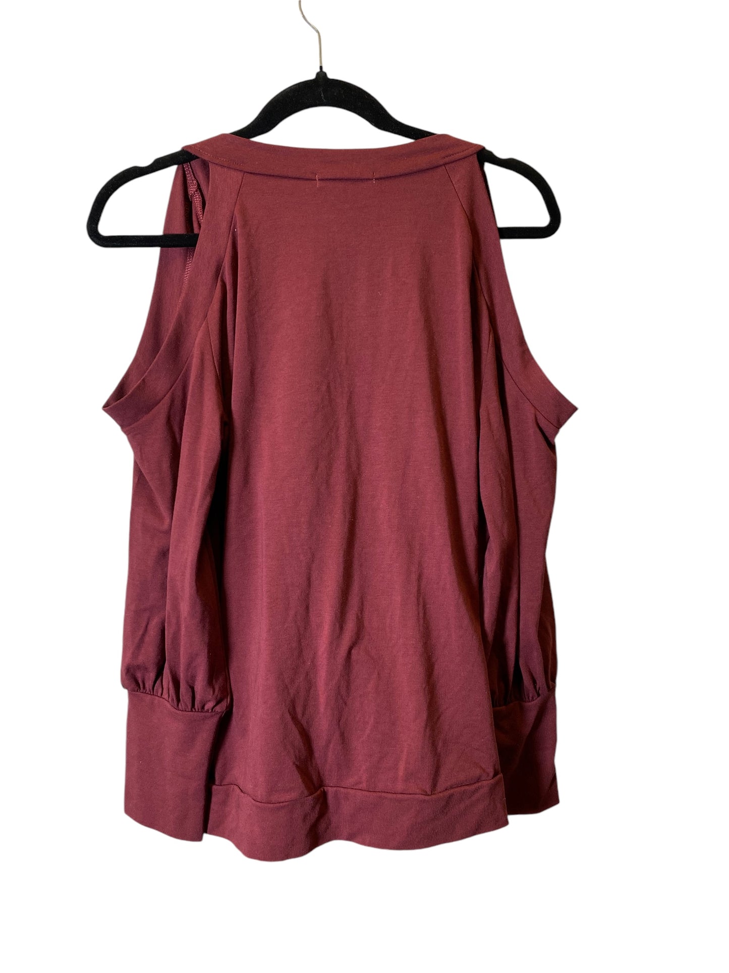 Top Long Sleeve By Cmc In Red, Size: L