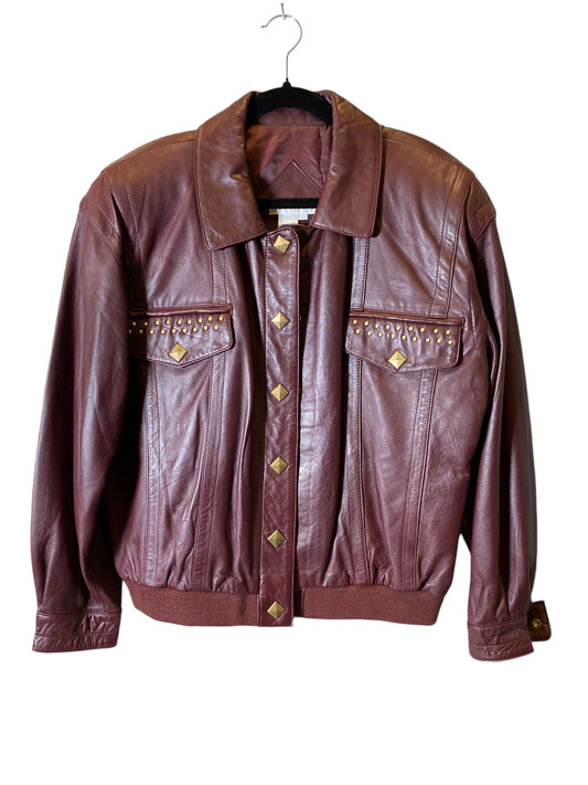 Jacket Leather By Preston And New York In Red, Size: L