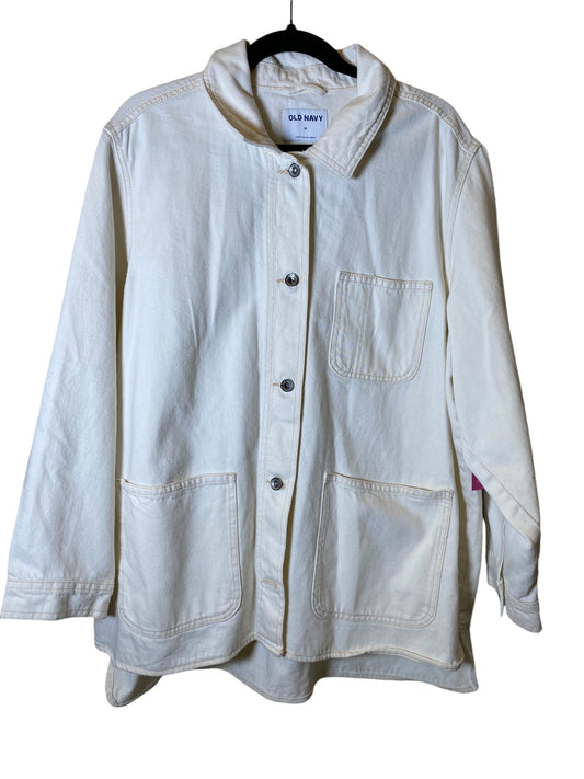 Jacket Denim By Old Navy In Cream, Size: Xl