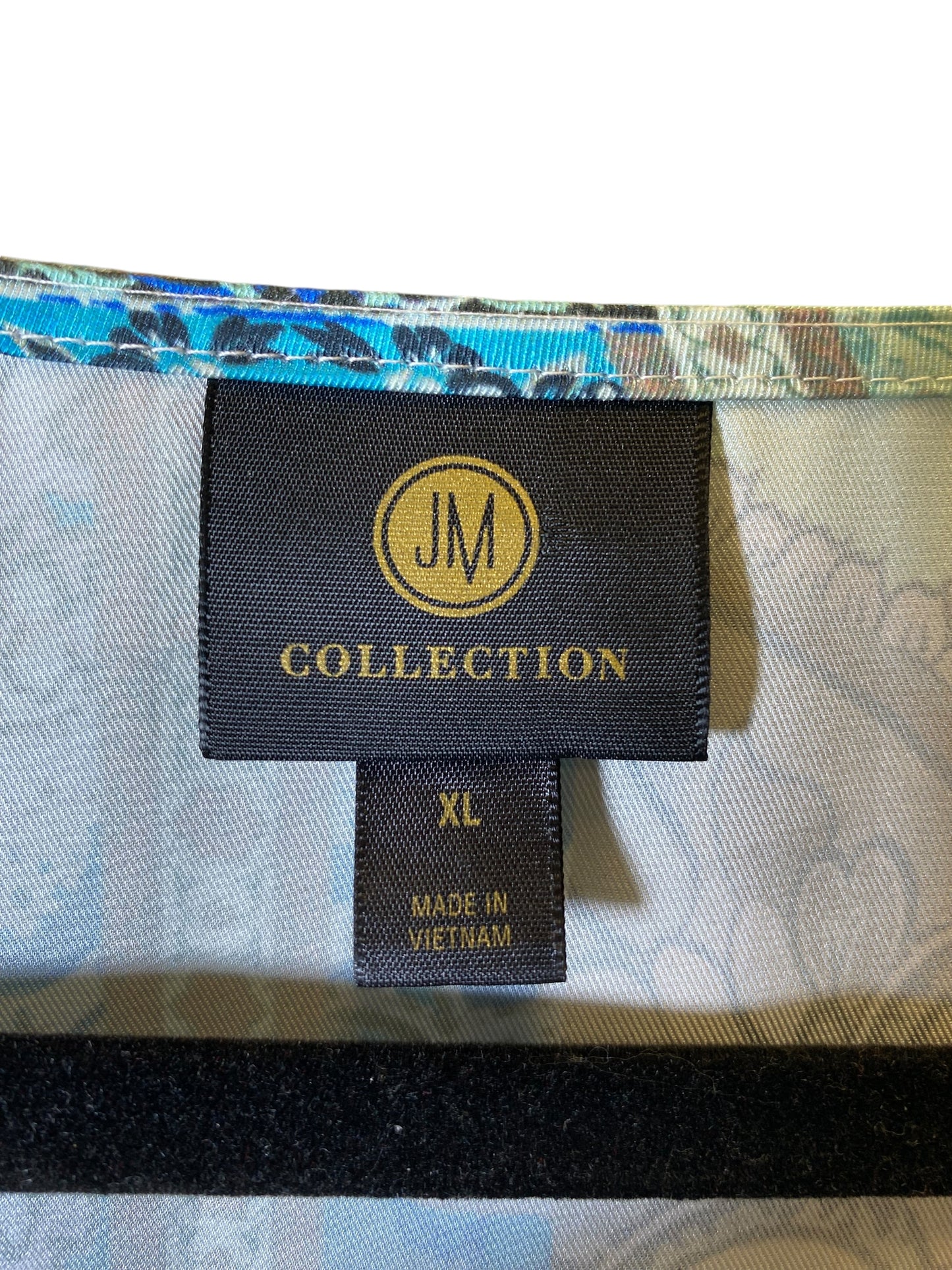 Blouse Long Sleeve By Jm Collections In Blue & Green, Size: Xl