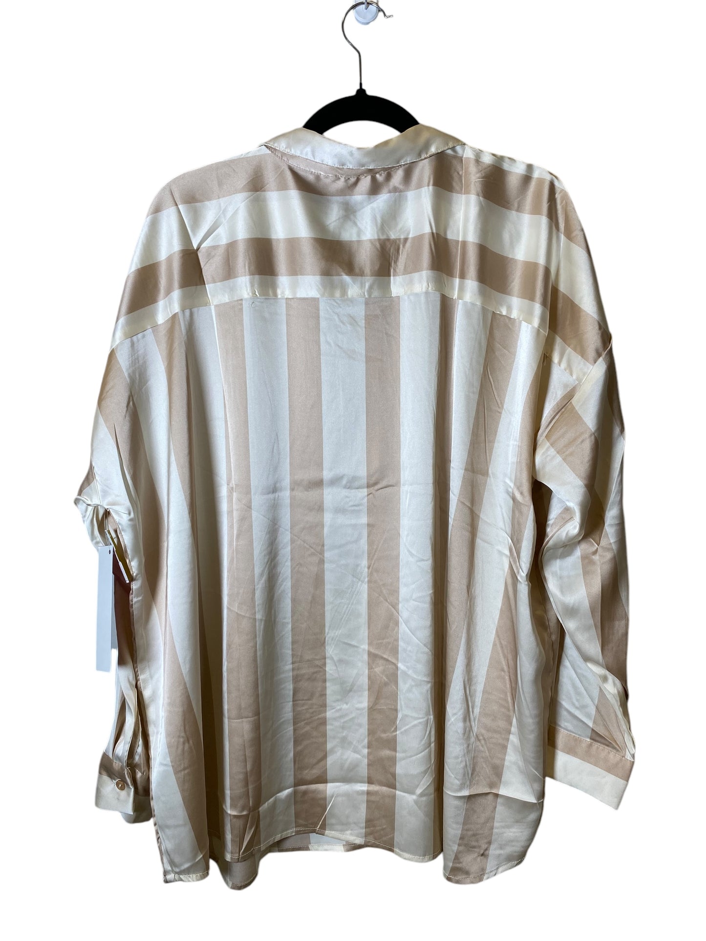 Blouse Long Sleeve By Ny Collection In Striped Pattern, Size: 3x