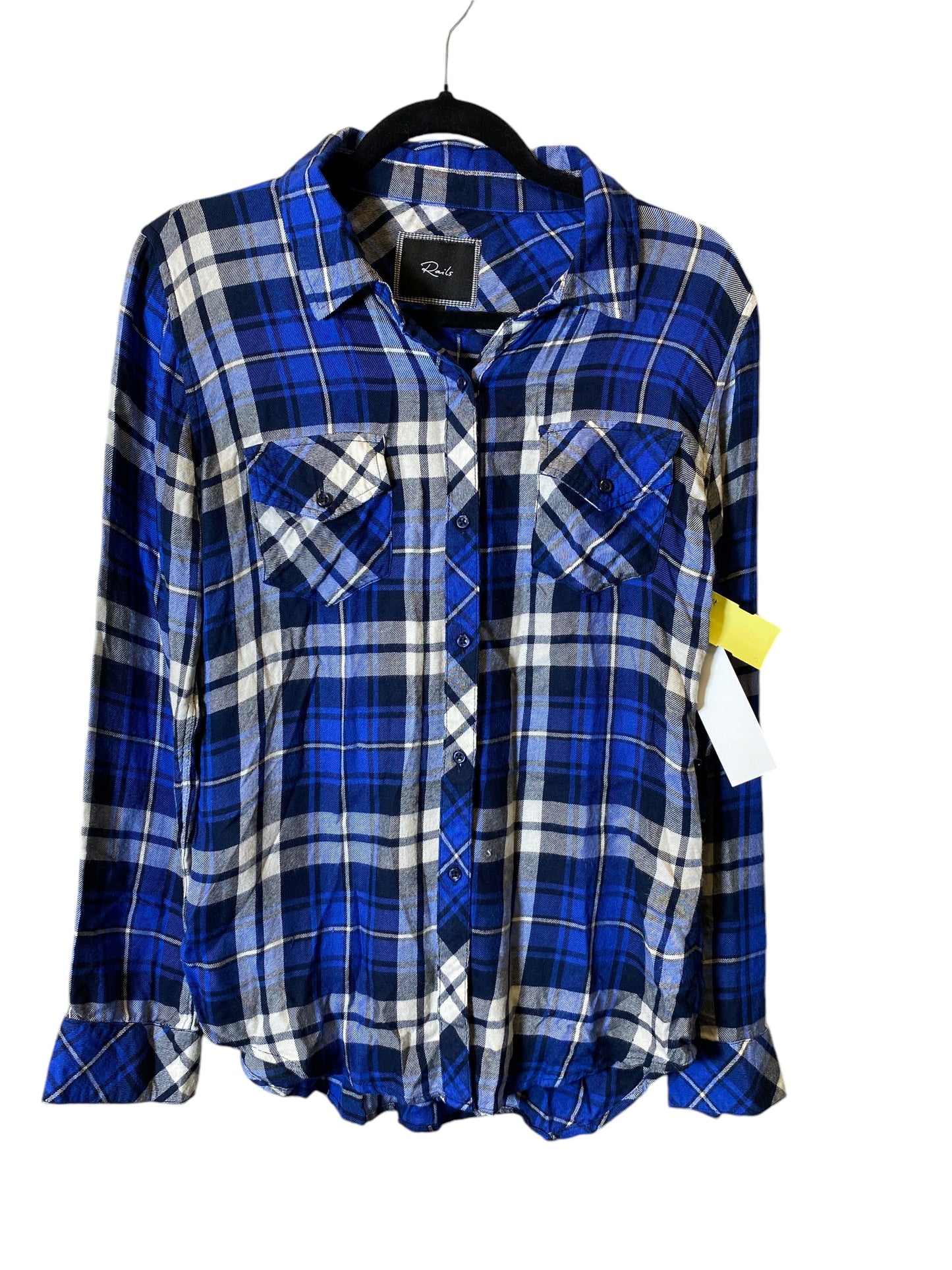 Blouse Long Sleeve By Rails In Plaid Pattern, Size: S