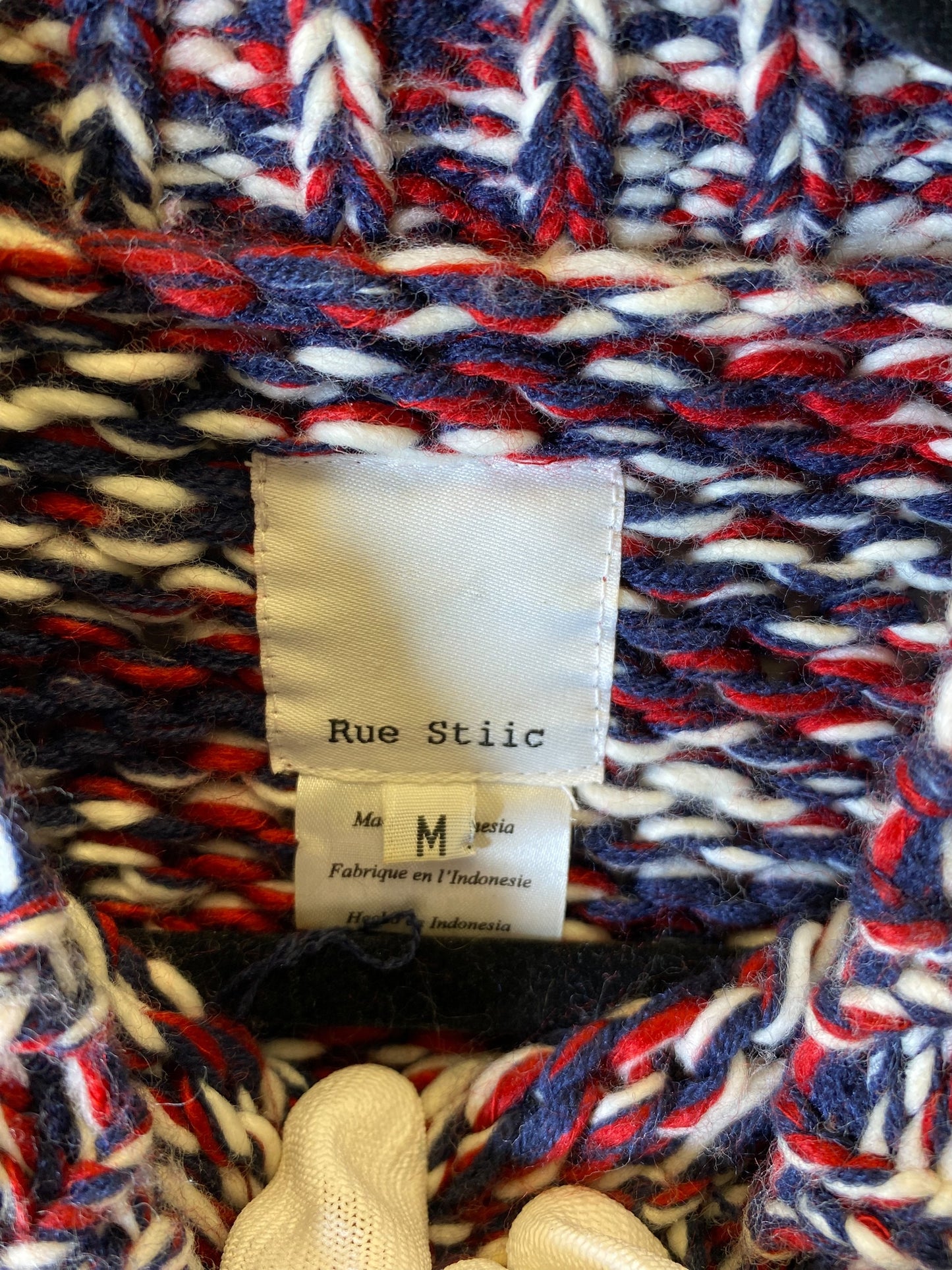 Sweater By Cmc In Blue & Red & White, Size: M