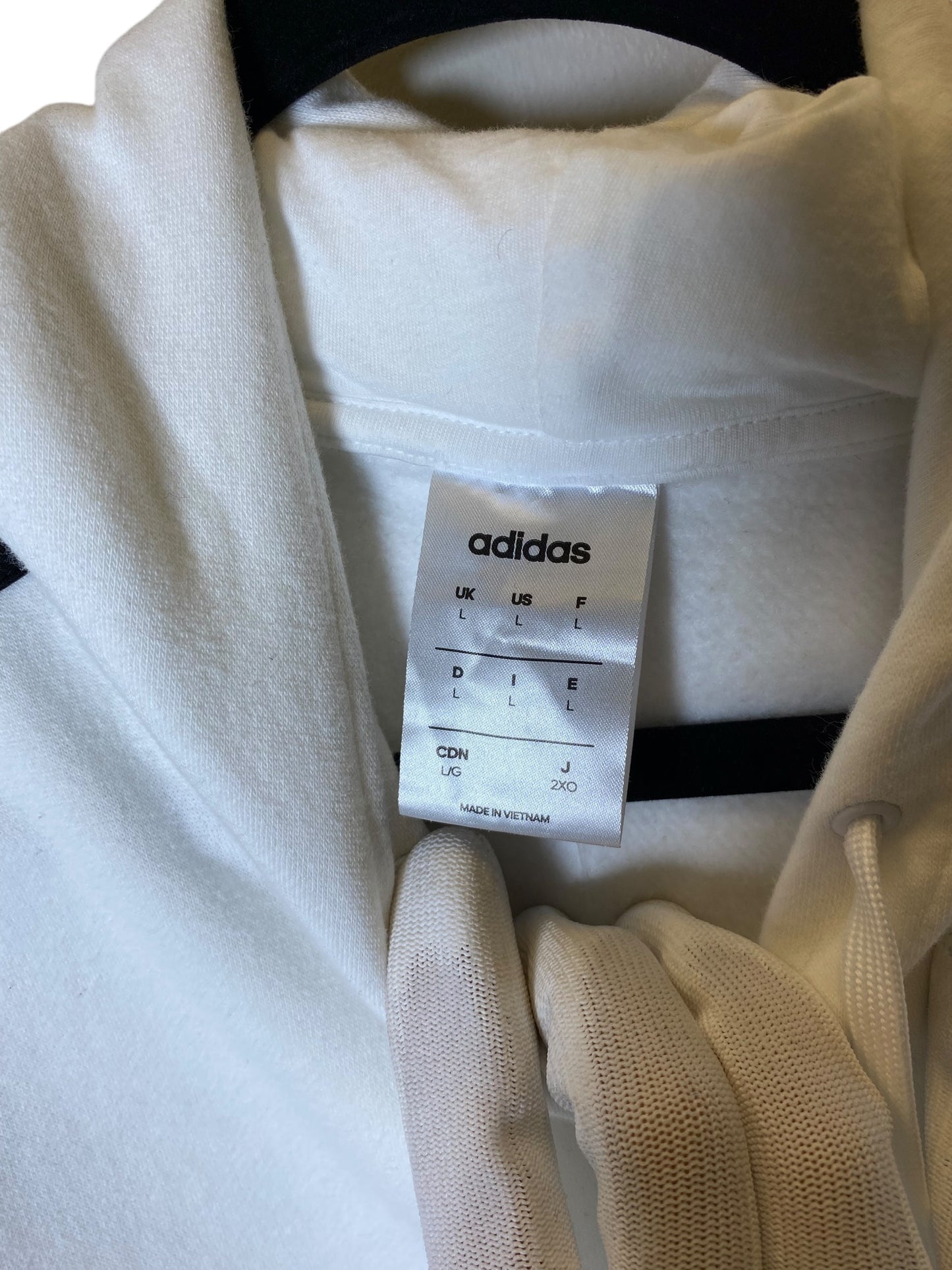 Sweatshirt Hoodie By Adidas In White, Size: L