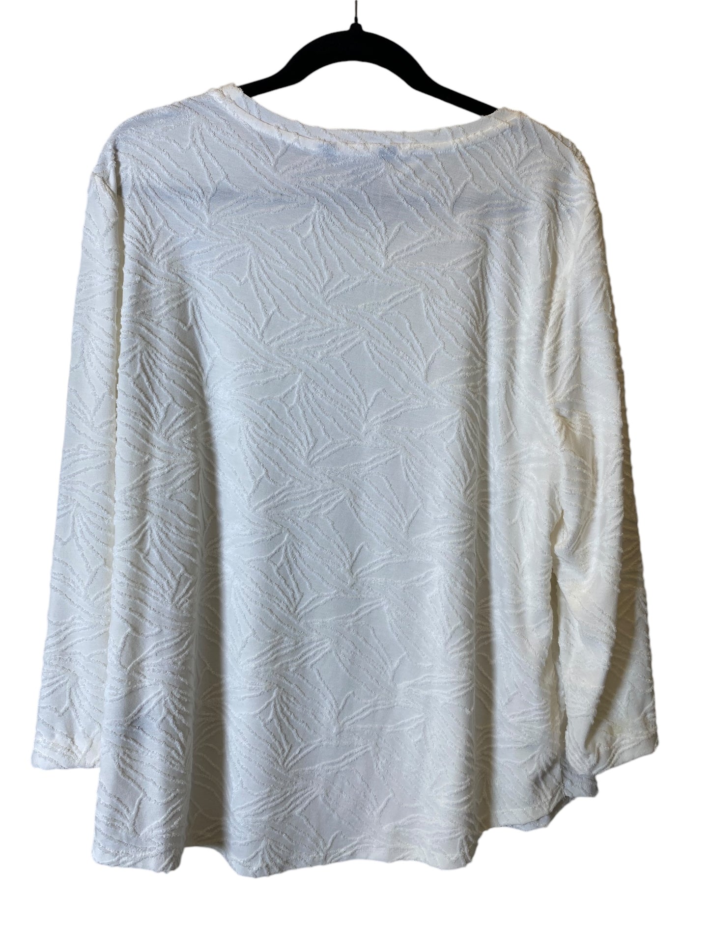 Top Long Sleeve By Simply Vera In White, Size: 2x