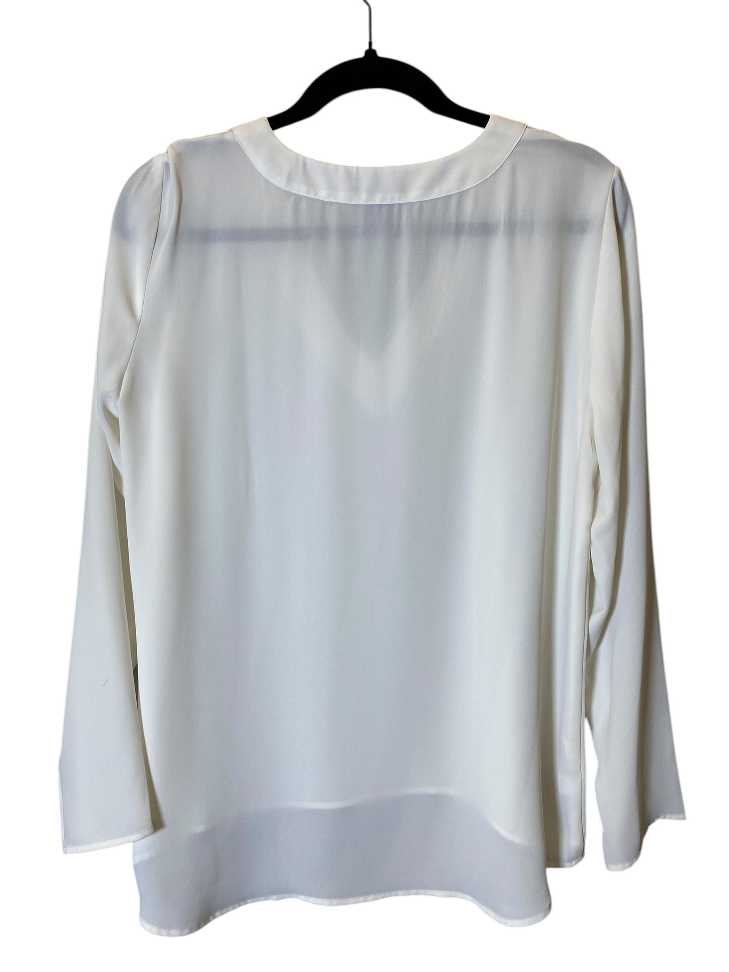 Top Long Sleeve By Ann Taylor In Cream, Size: M