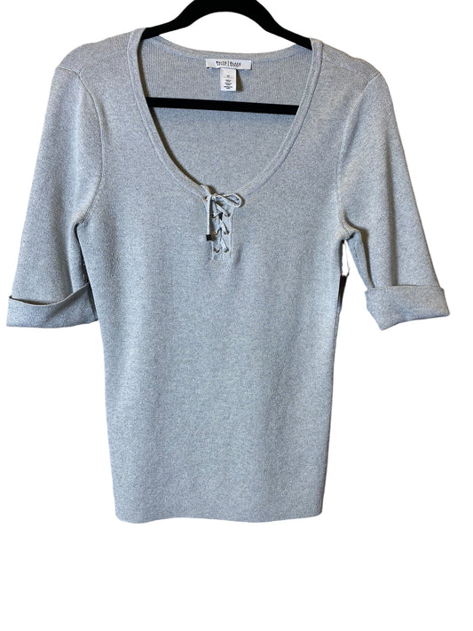 Sweater Short Sleeve By White House Black Market In Silver, Size: M