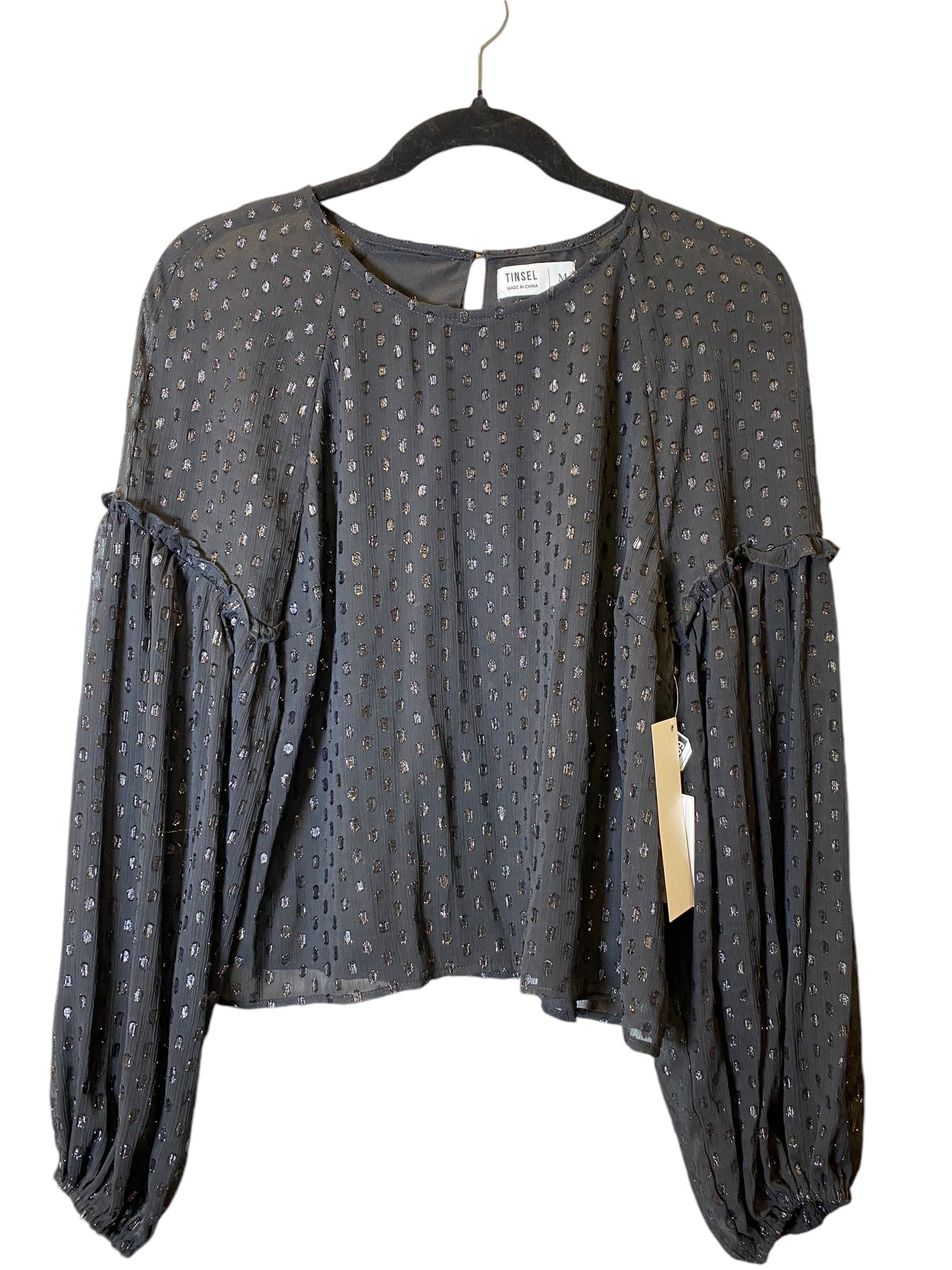 Top Long Sleeve By Cmc In Black, Size: M