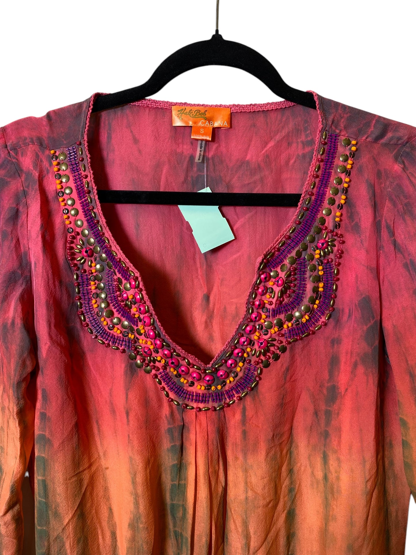 Top Long Sleeve By Hale Bob In Orange & Pink, Size: S