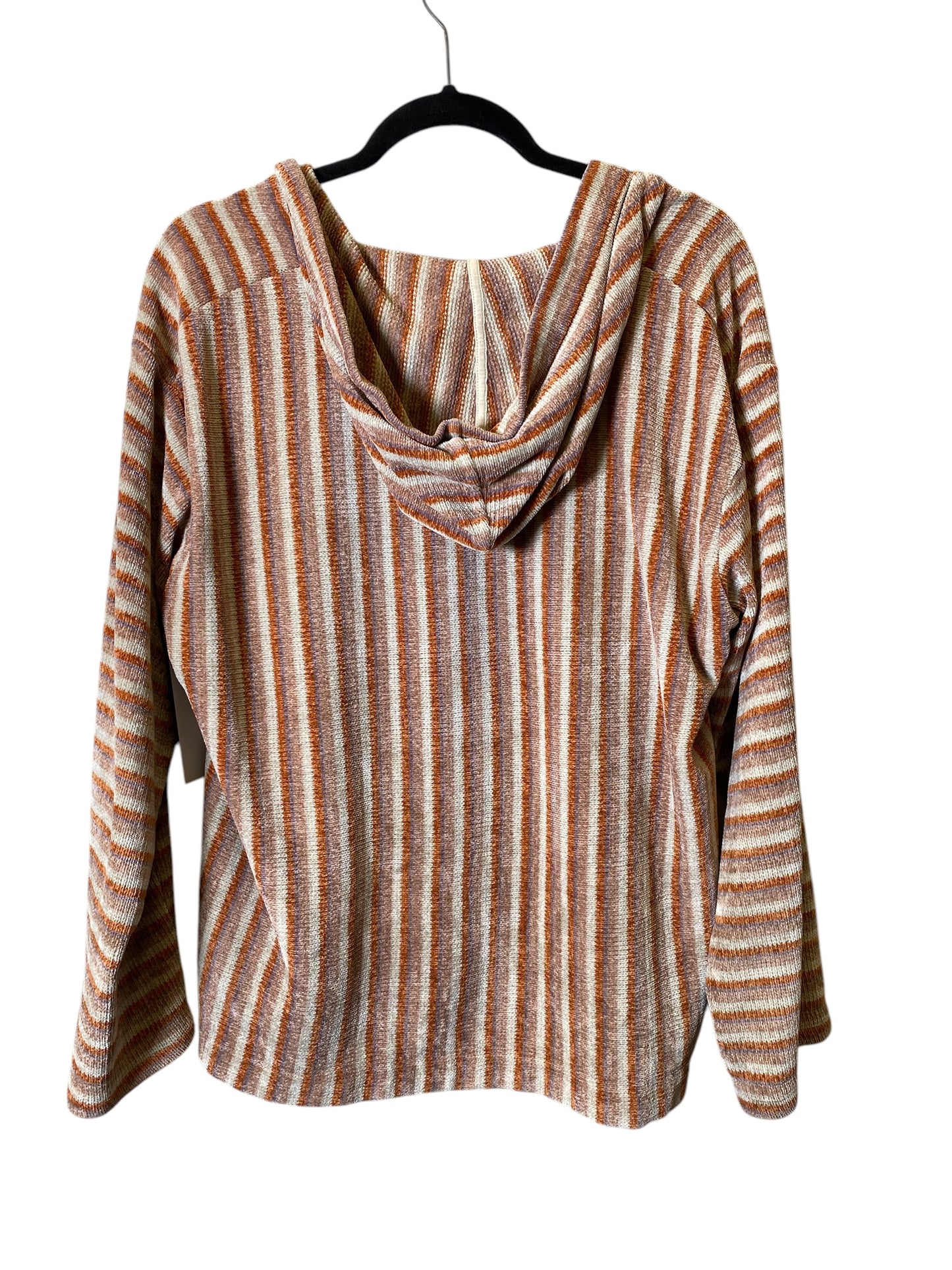 Sweatshirt Hoodie By Anthropologie In Striped Pattern, Size: S