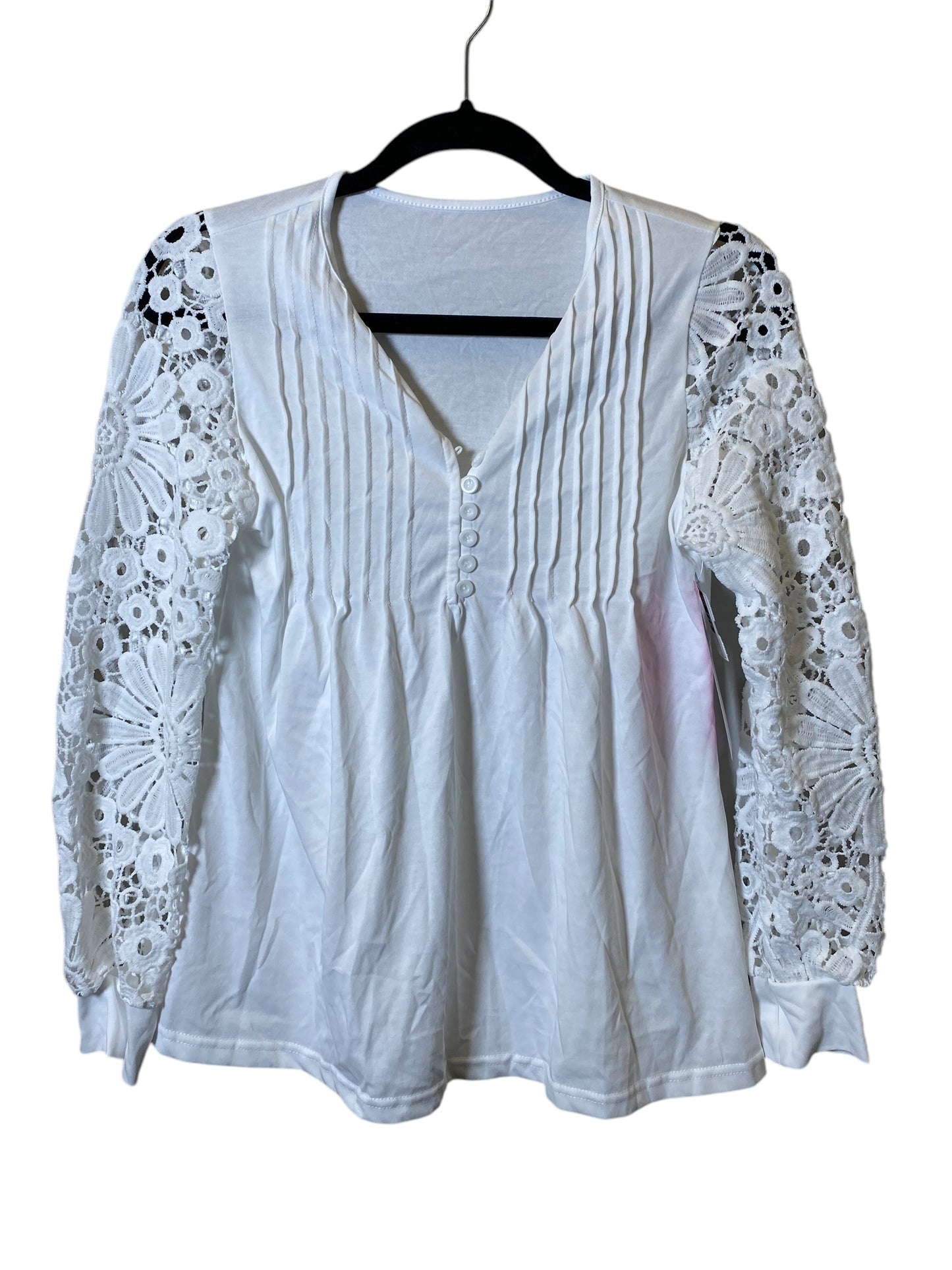 Top Long Sleeve By Cmc In White, Size: M