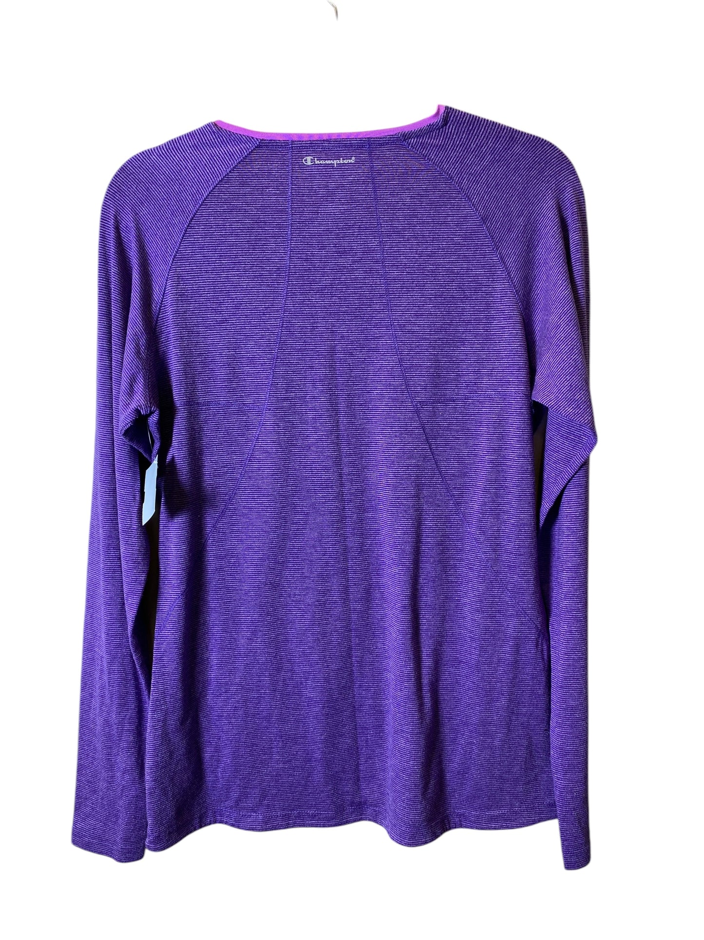 Athletic Top Long Sleeve Crewneck By Champion In Purple, Size: L