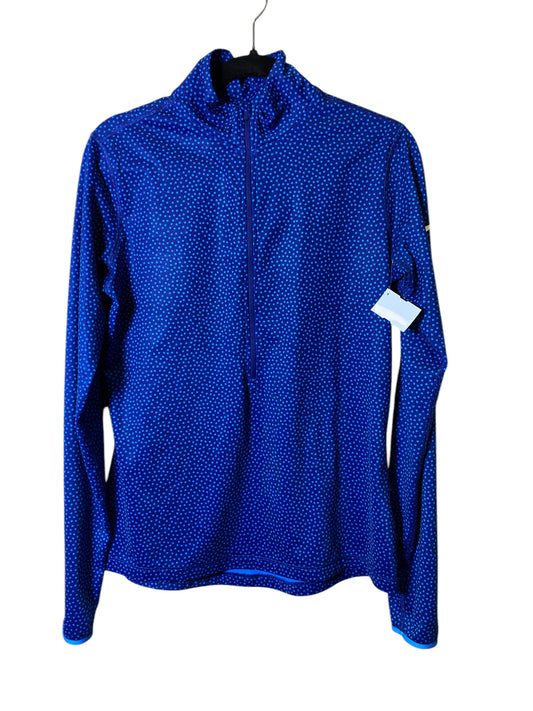 Athletic Top Long Sleeve Collar By Nike In Polkadot Pattern, Size: L