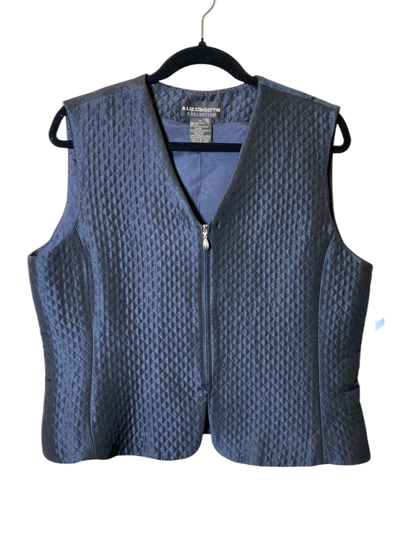 Vest Other By Liz Claiborne In Navy, Size: L