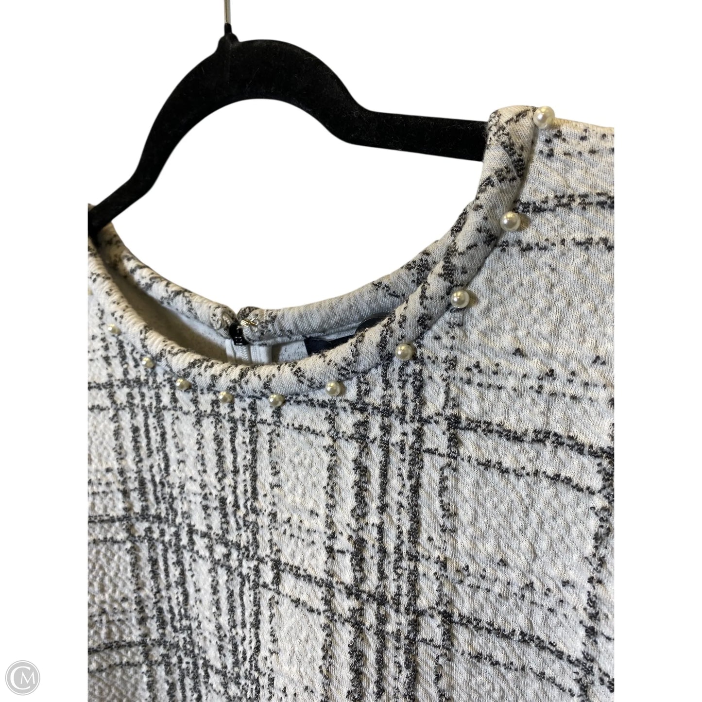 Top Long Sleeve Designer By Karl Lagerfeld In Black & White, Size: Xl