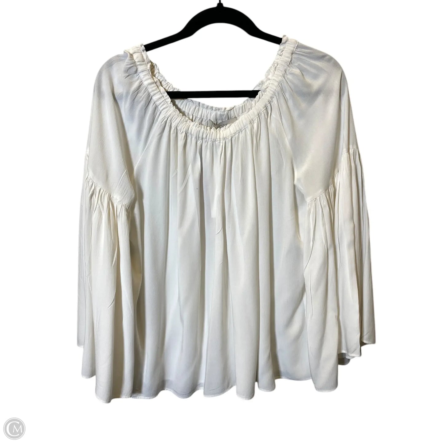 Top Long Sleeve By Loft In White, Size: M