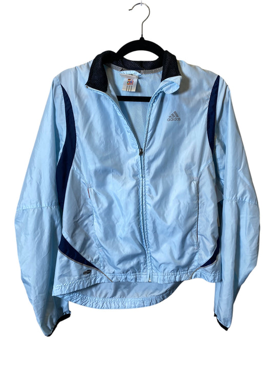 Jacket Windbreaker By Adidas In Blue, Size: S