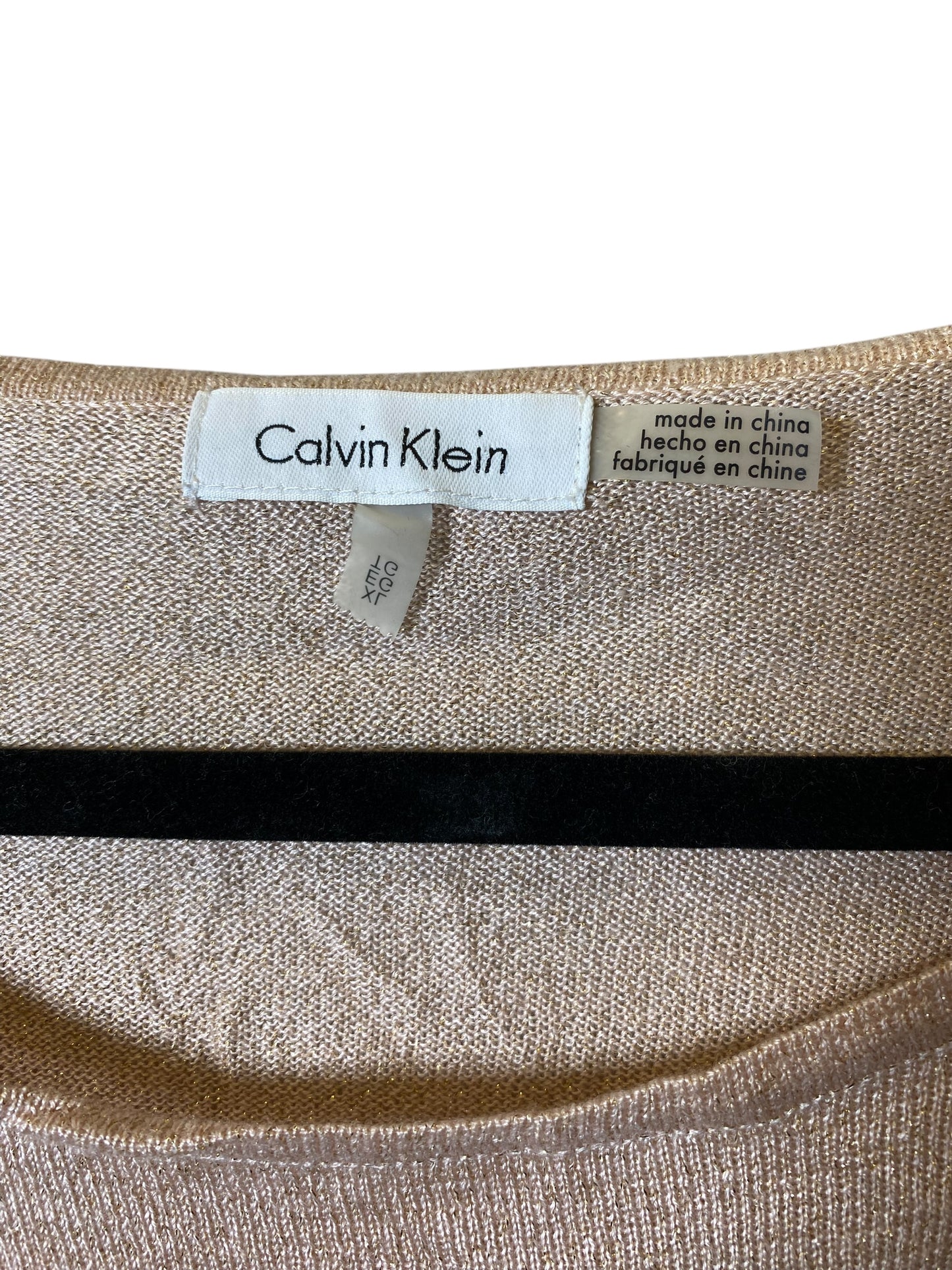 Top Long Sleeve By Calvin Klein In Pink, Size: Xl