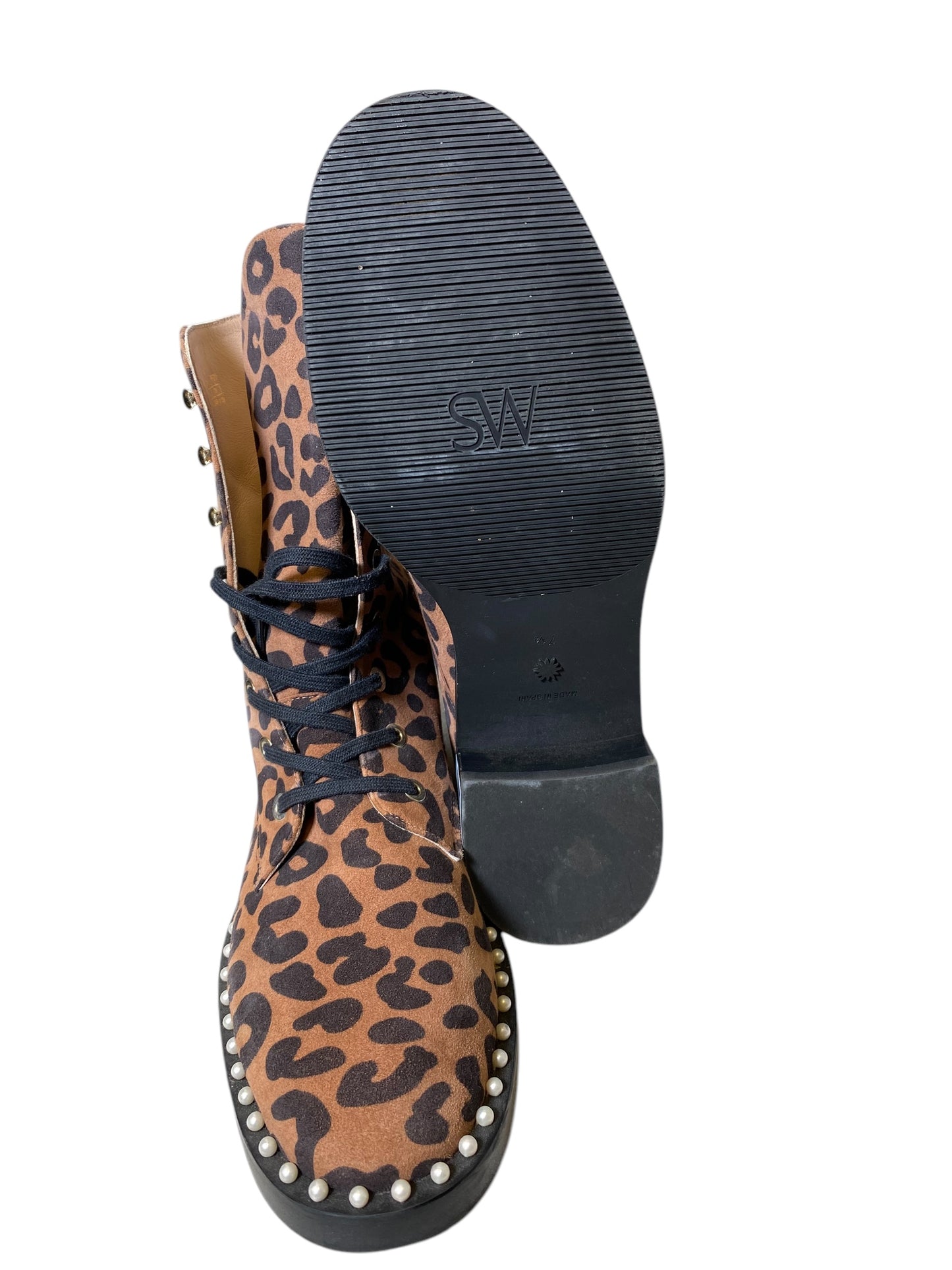 Boots Designer By Stuart Weitzman In Animal Print, Size: 7.5