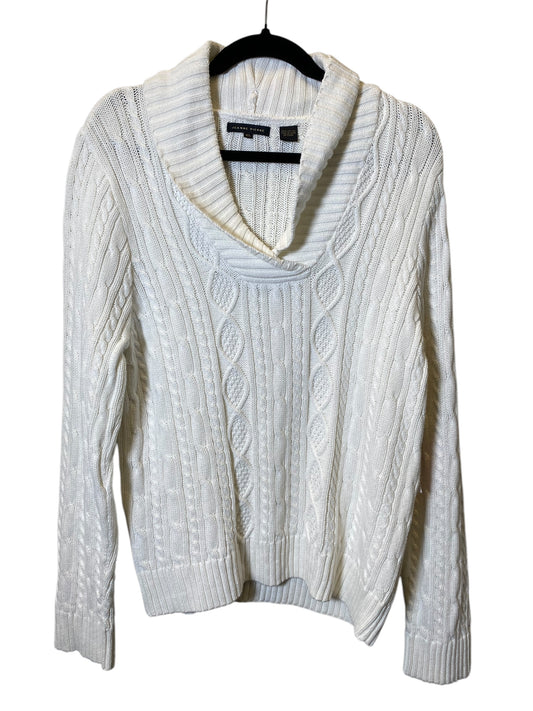 Sweater By Jeanne Pierre In White, Size: Xl