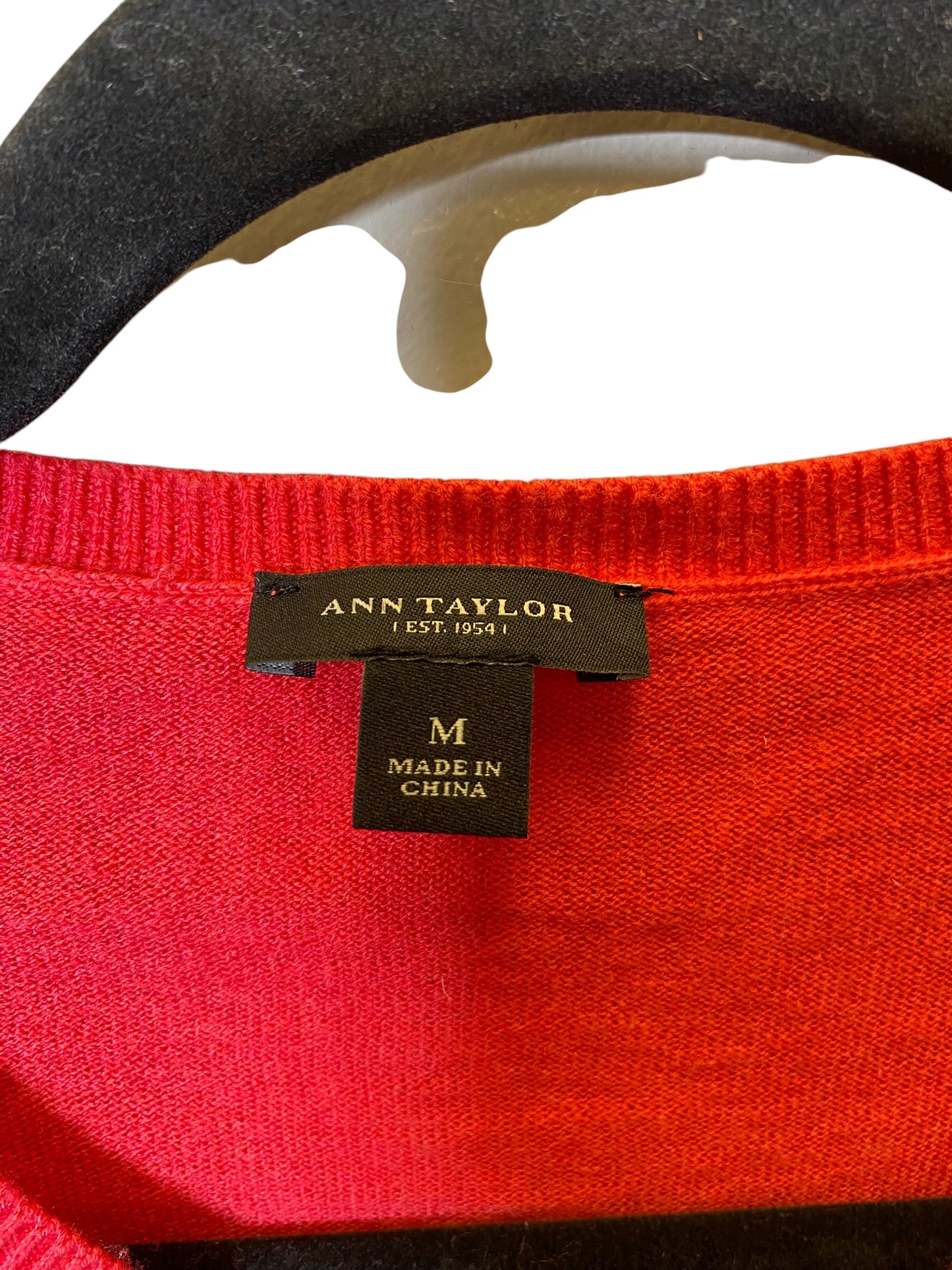 Sweater Cardigan By Ann Taylor In Red, Size: M