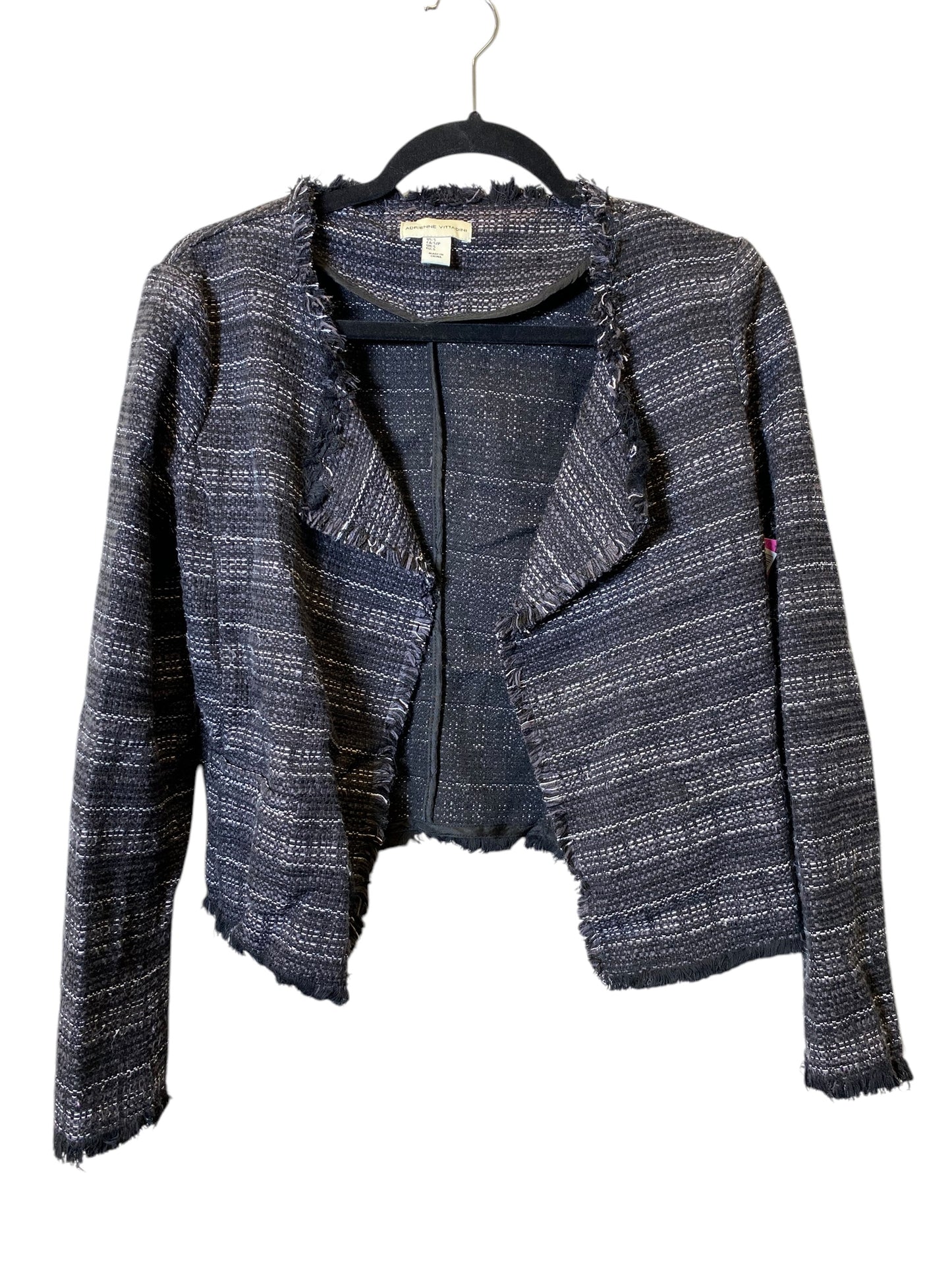 Blazer By Adrienne Vittadini In Grey & White, Size: S