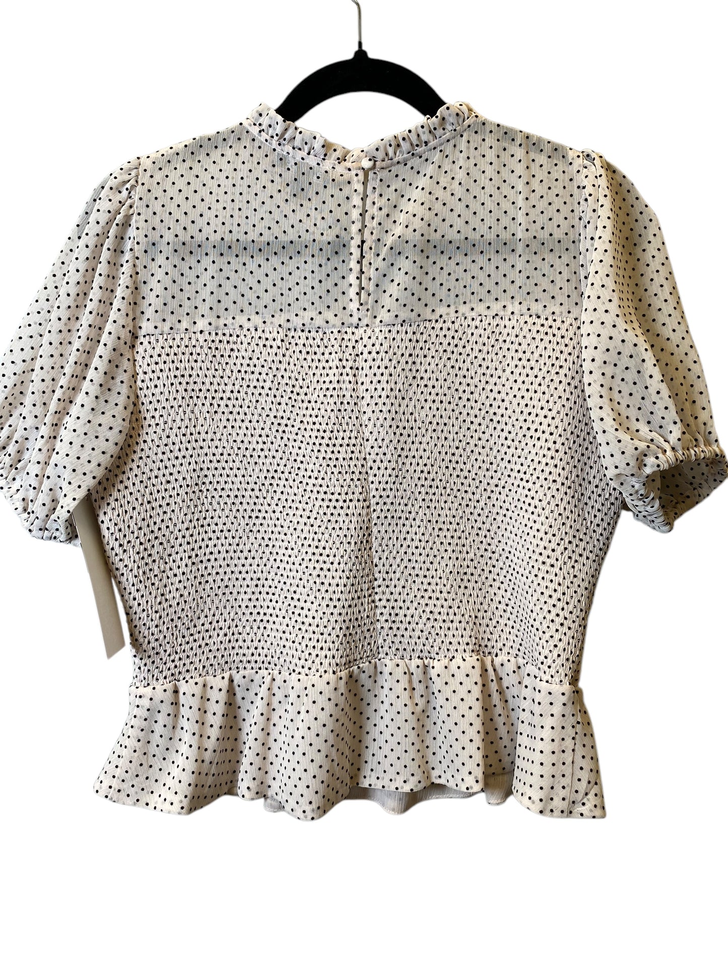 Top Short Sleeve By Express In Polkadot Pattern, Size: L