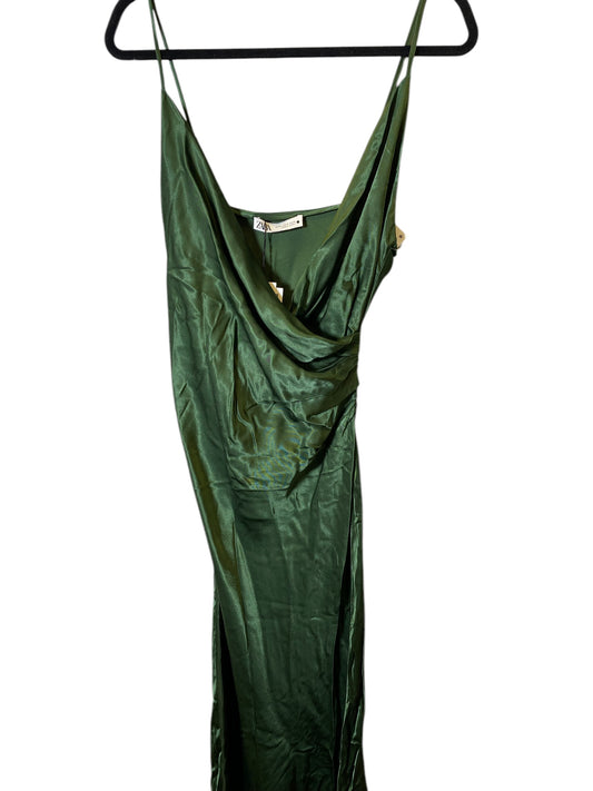 Dress Party Midi By Zara In Green, Size: M