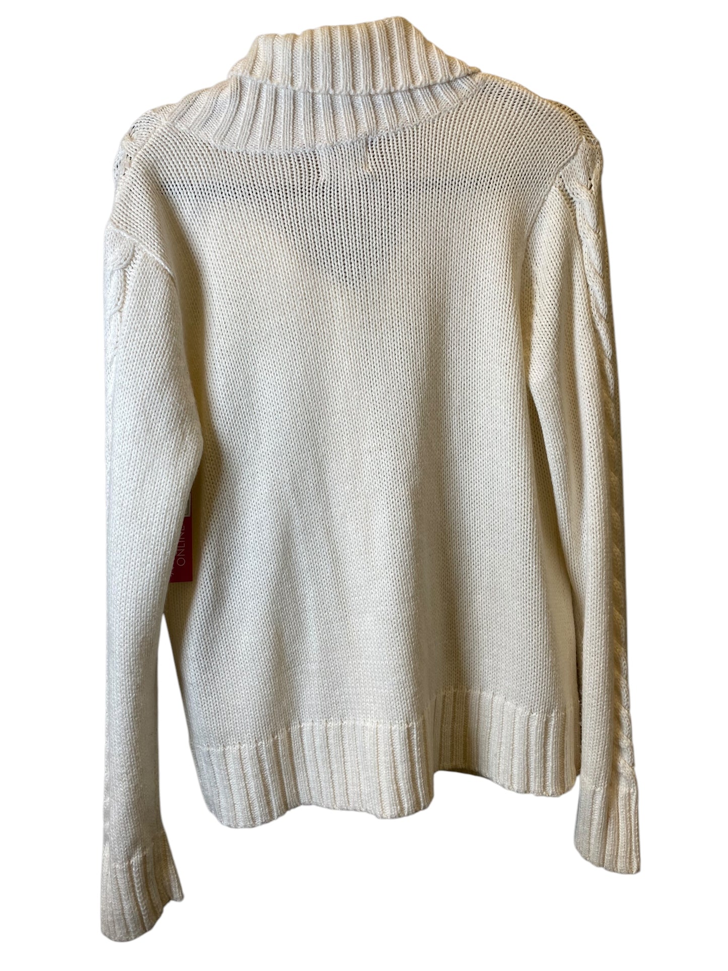 Sweater Cardigan By St Johns Bay In Cream, Size: Xl