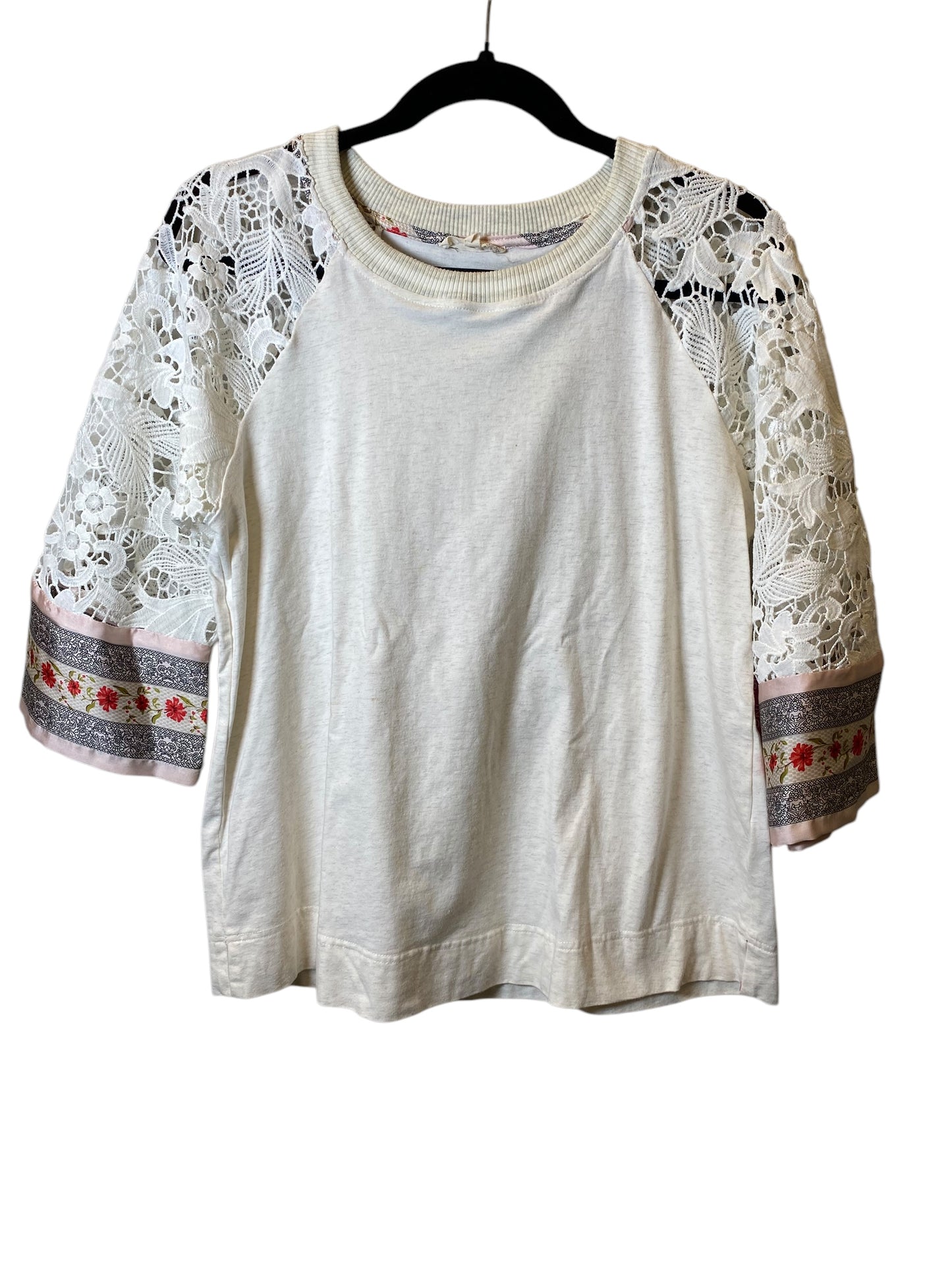 Top 3/4 Sleeve By Mystree In White, Size: S