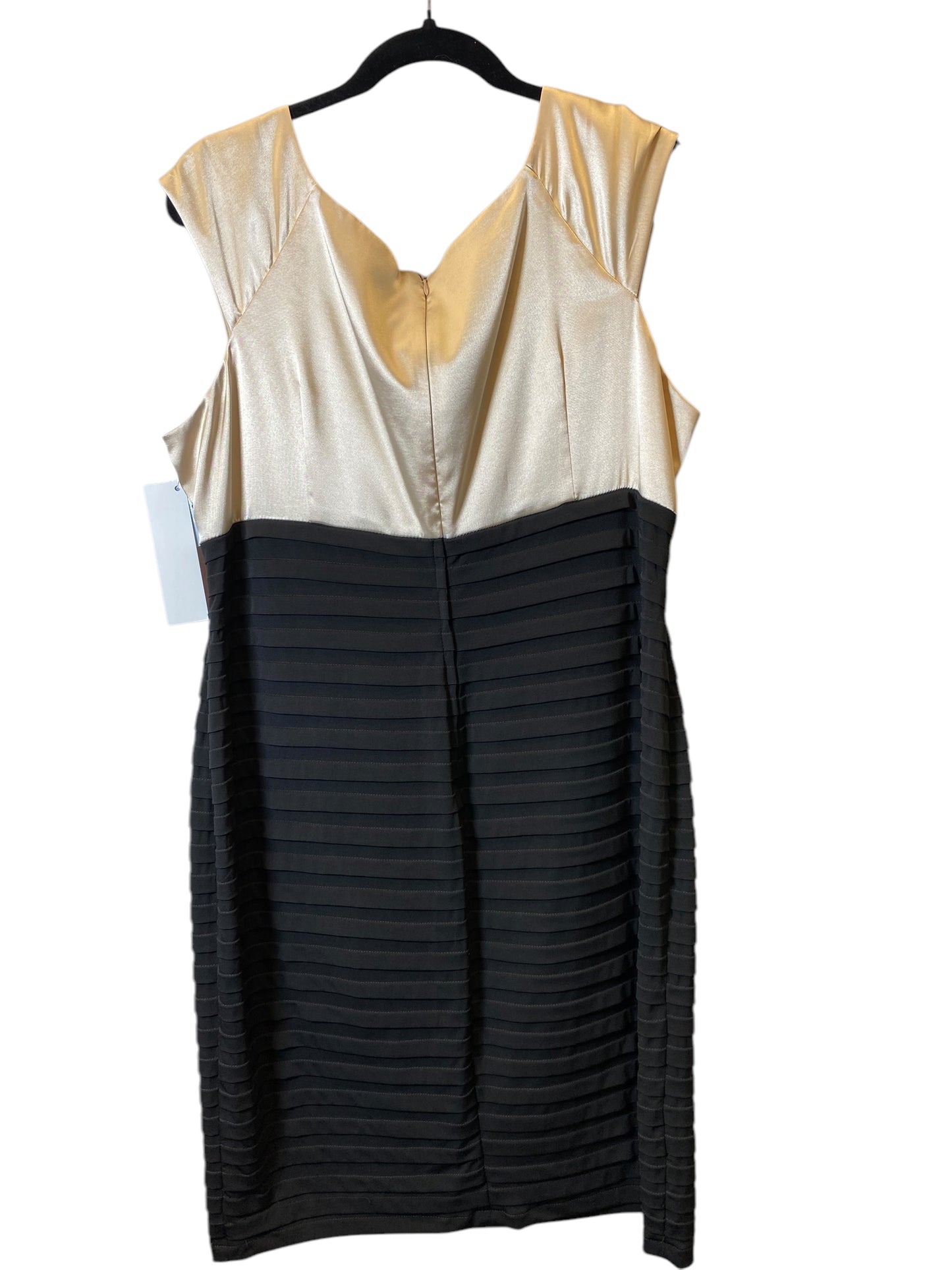 Dress Party Midi By Dressbarn In Black & Cream, Size: 1x