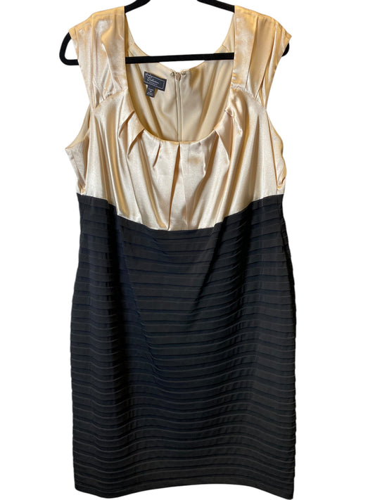 Dress Party Midi By Dressbarn In Black & Cream, Size: 1x