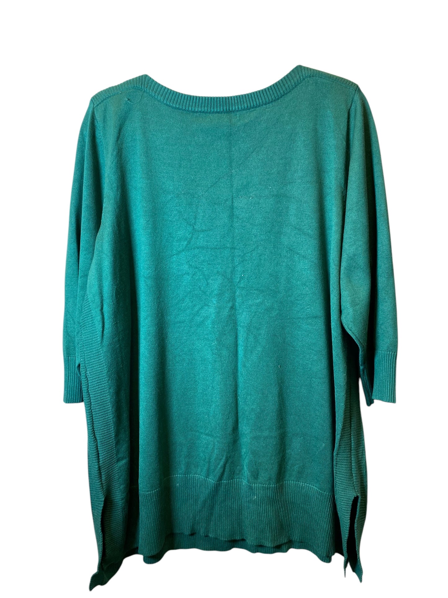 Sweater By Cable And Gauge In Green, Size: 2x