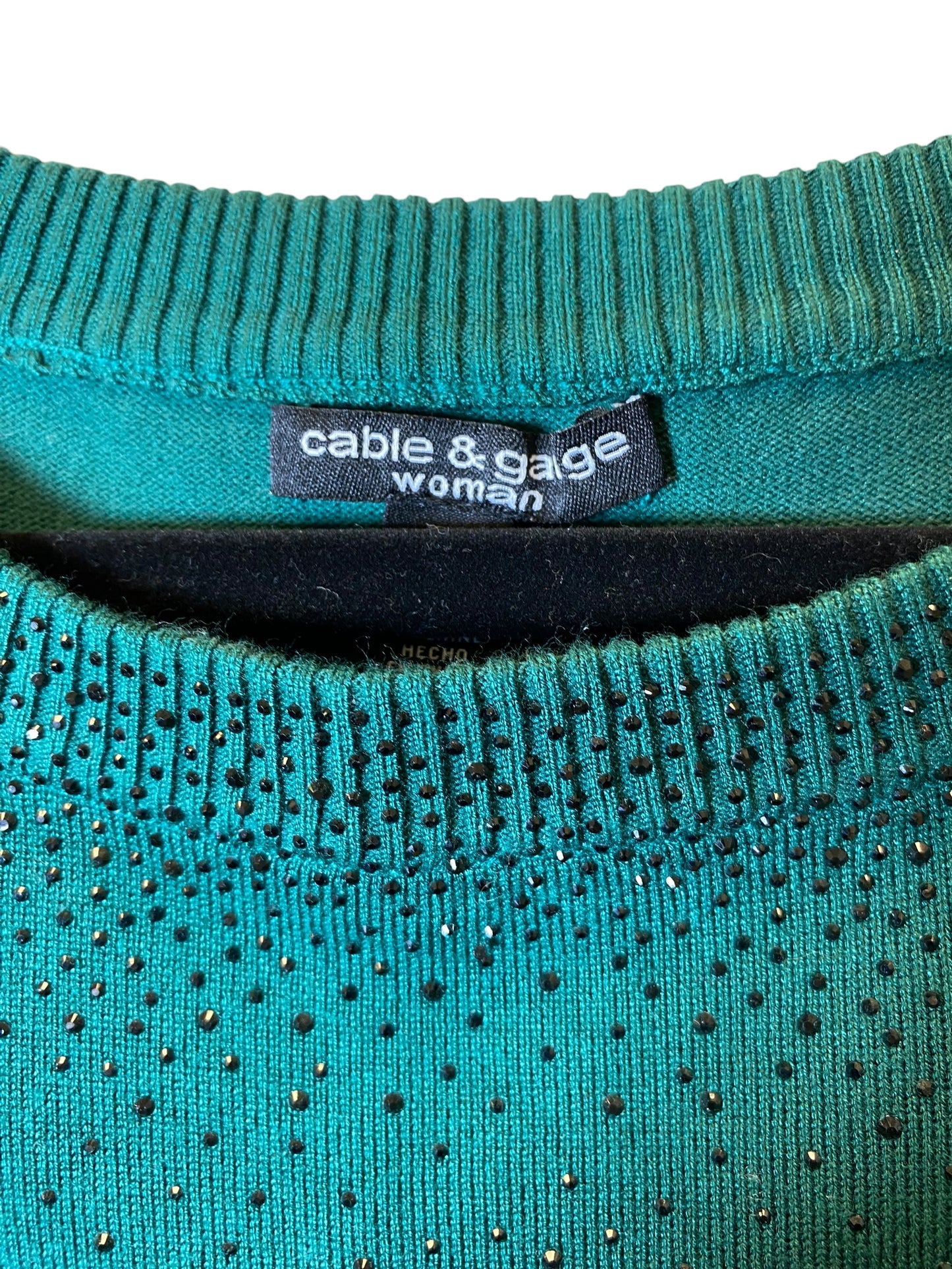 Sweater By Cable And Gauge In Green, Size: 2x