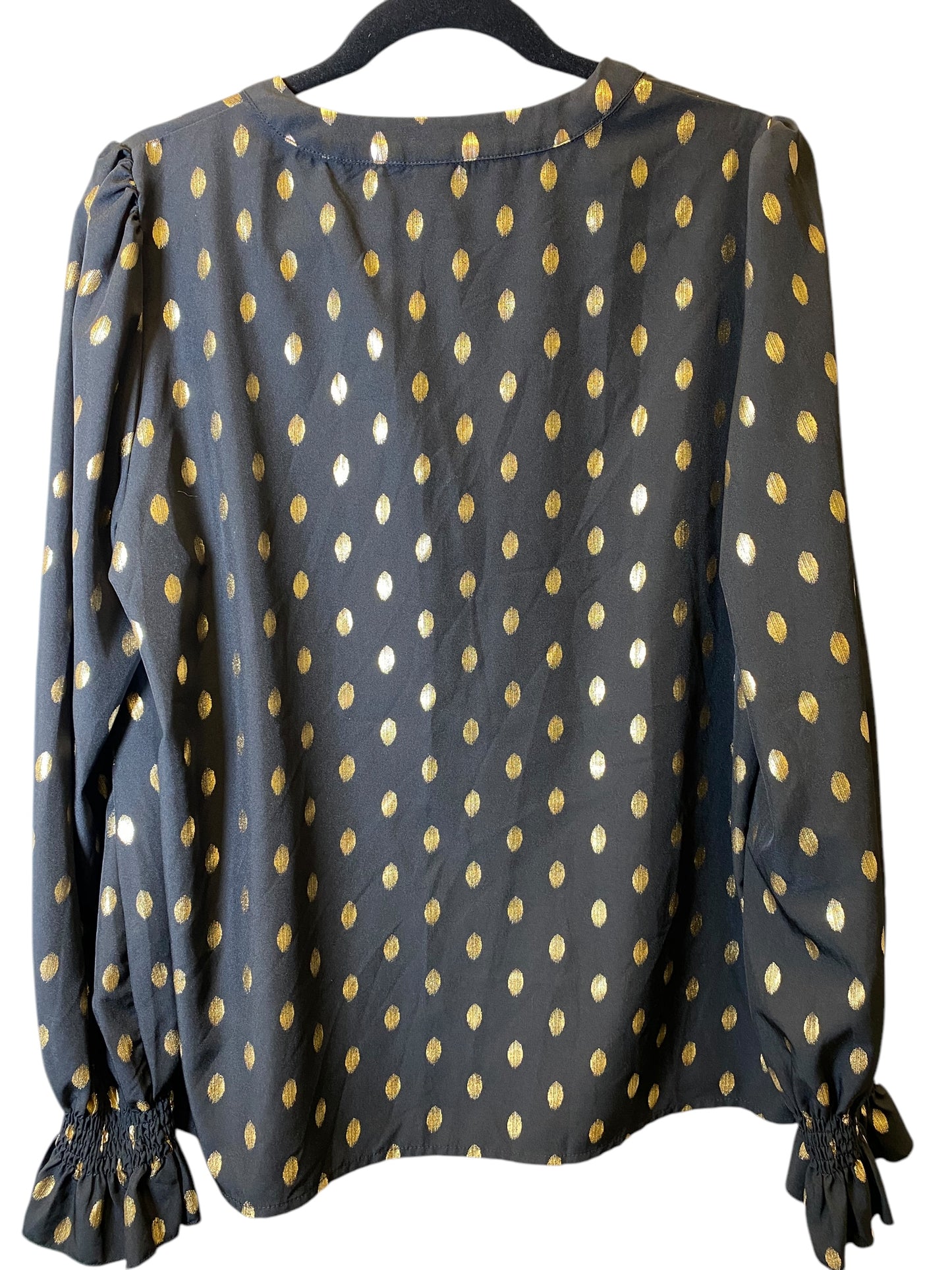 Top Long Sleeve By Shein In Black & Gold, Size: Xl