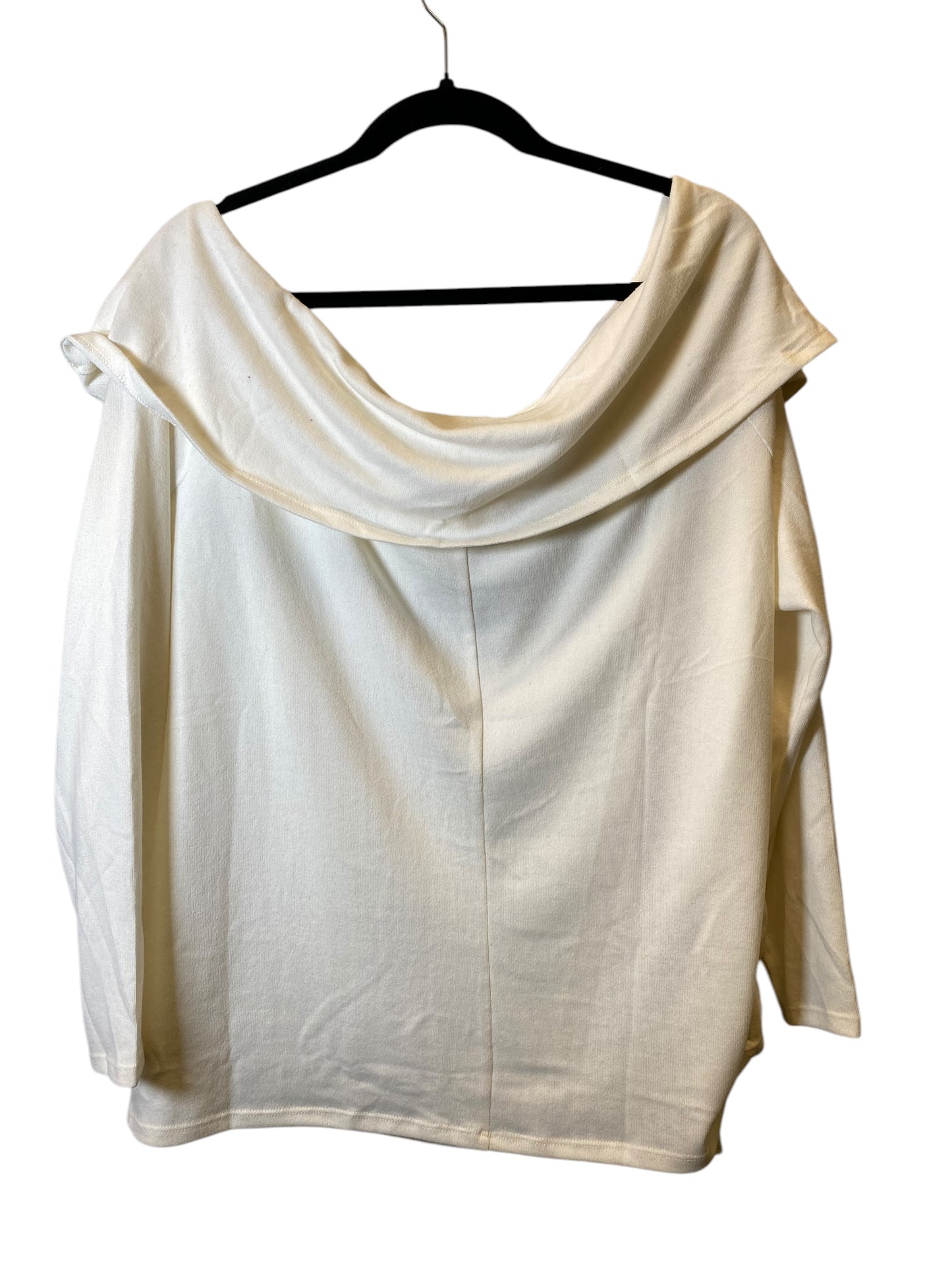 Top Long Sleeve By Lane Bryant In Cream, Size: 1x