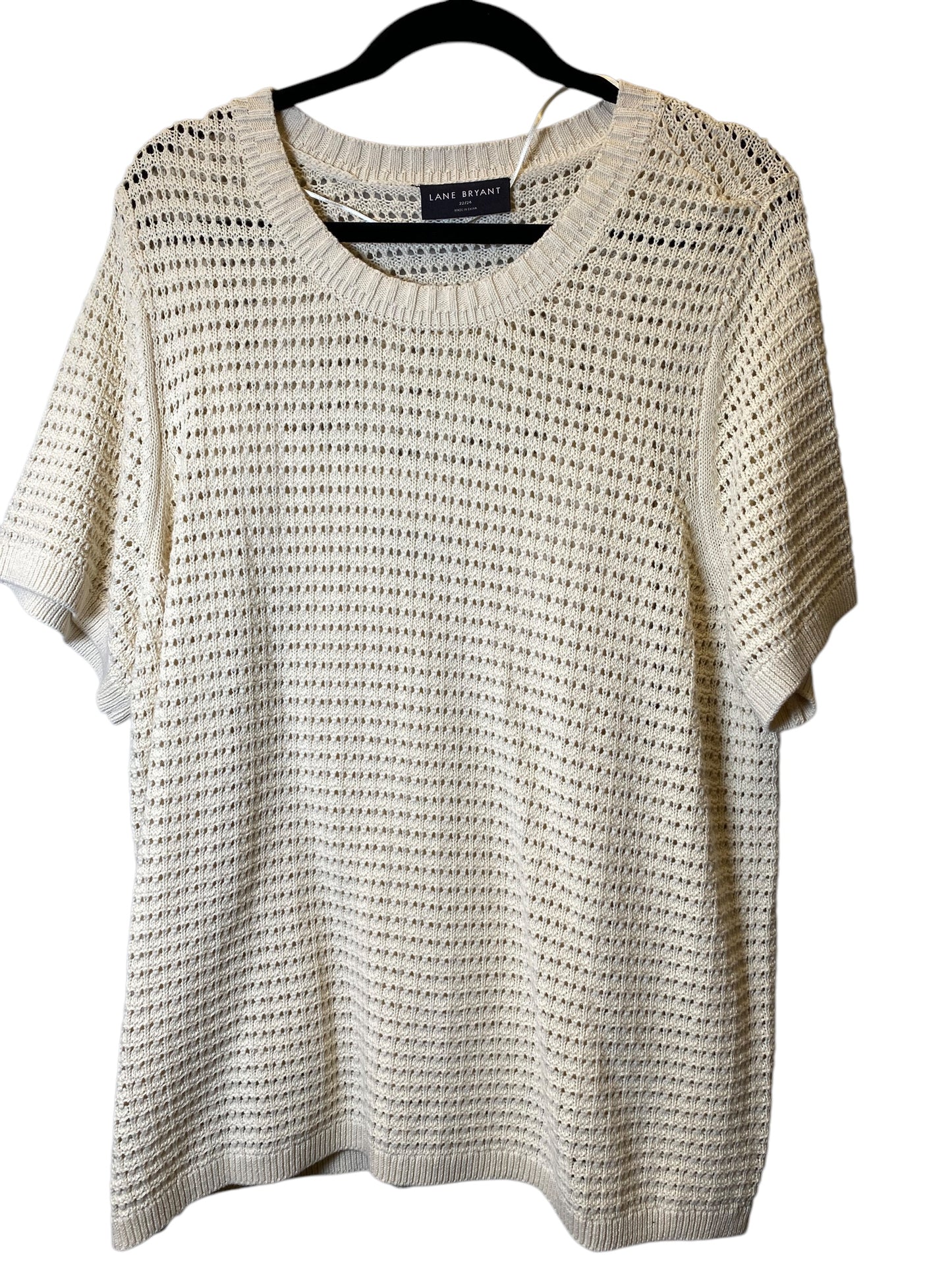 Sweater Short Sleeve By Lane Bryant In Cream, Size: 3x