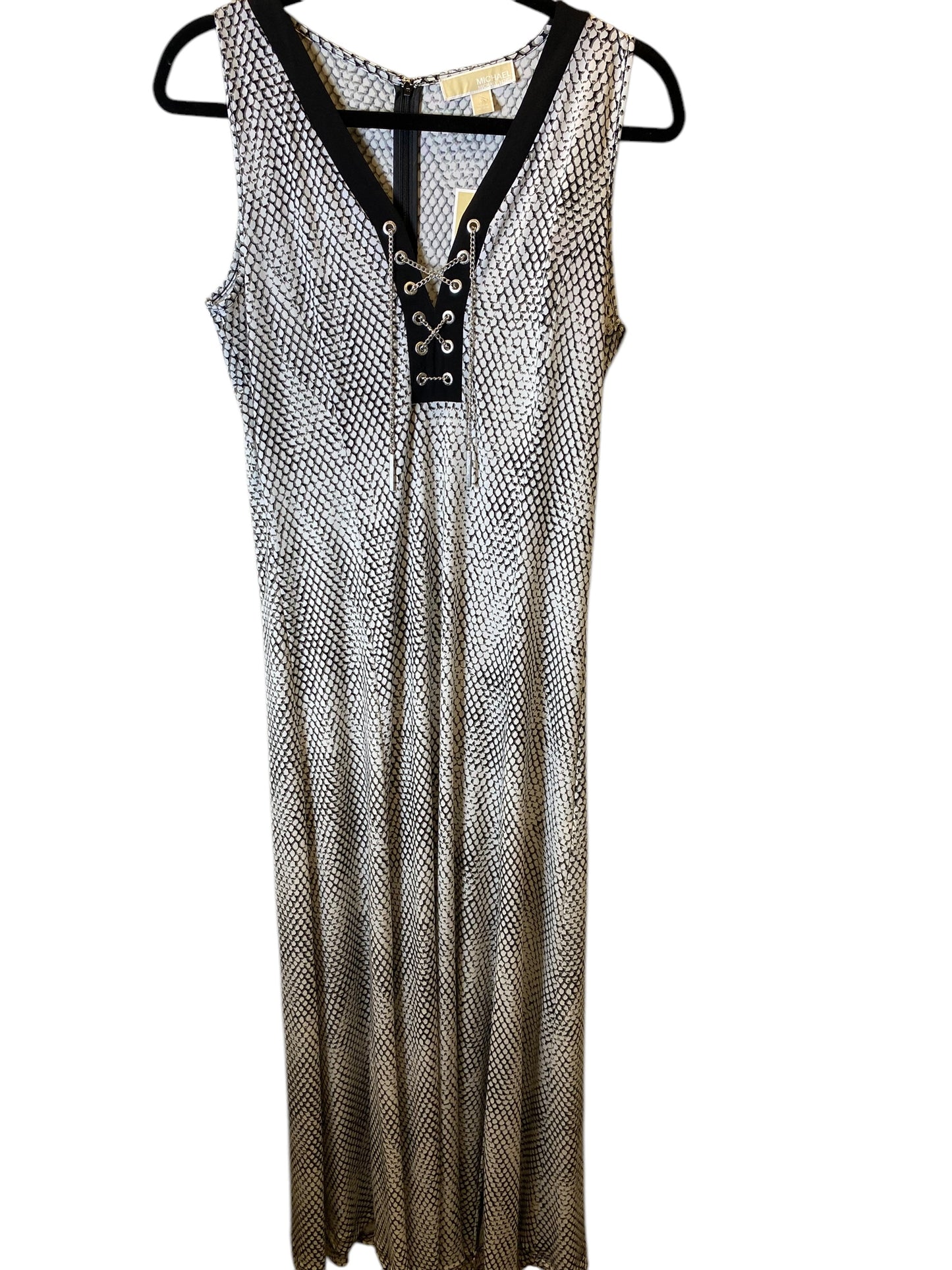 Dress Casual Midi By Michael Blair In Black & White, Size: M