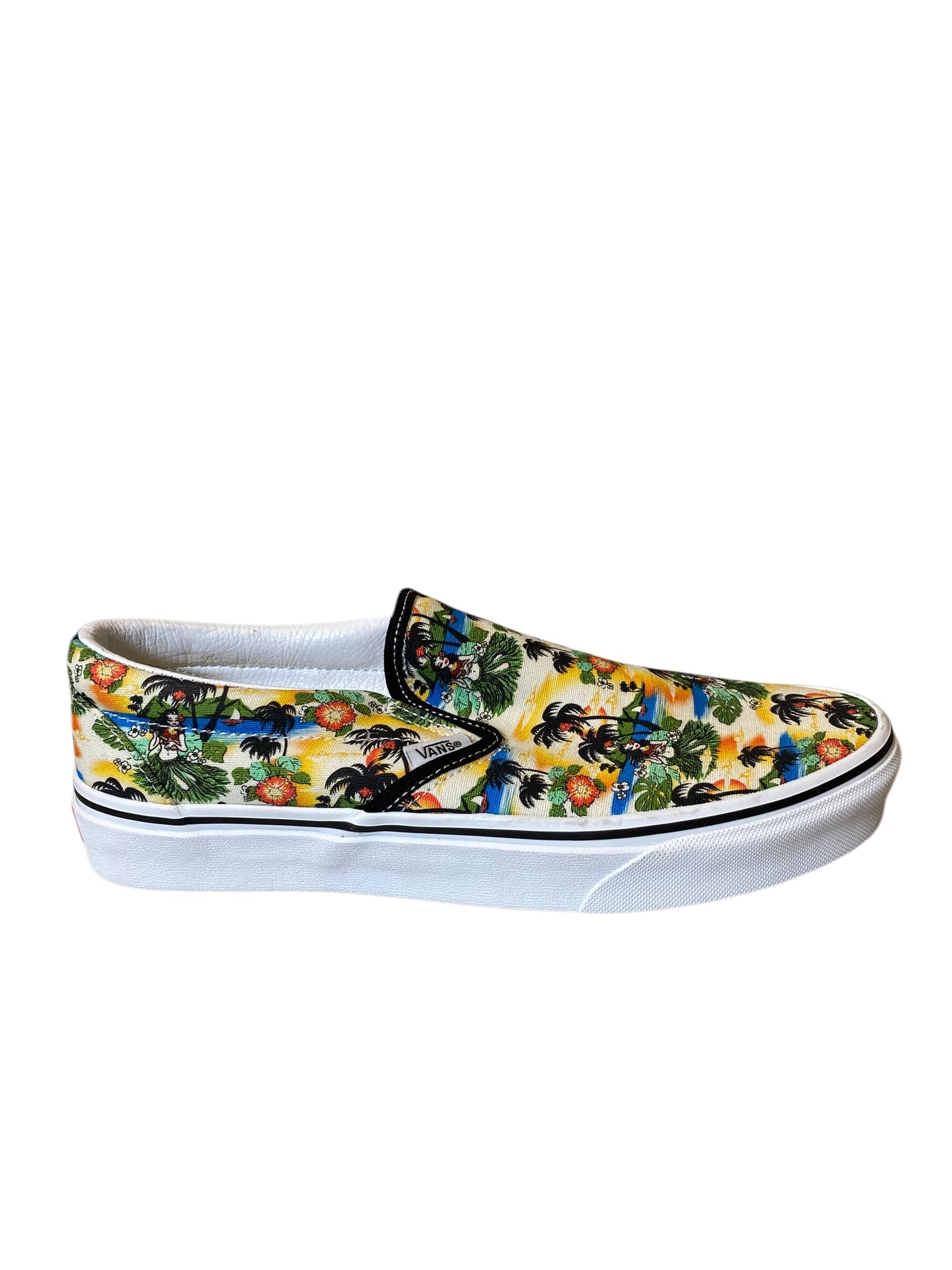 Shoes Flats By Vans In Tropical Print, Size: 9