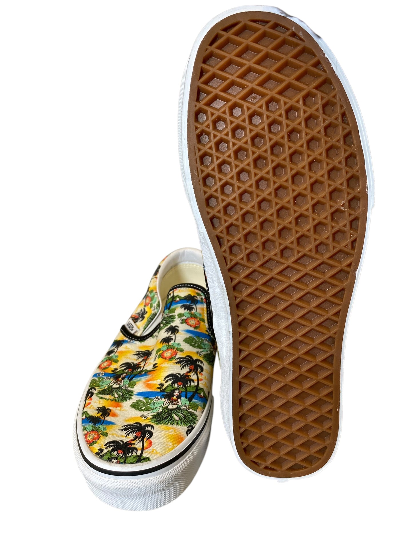 Shoes Flats By Vans In Tropical Print, Size: 9