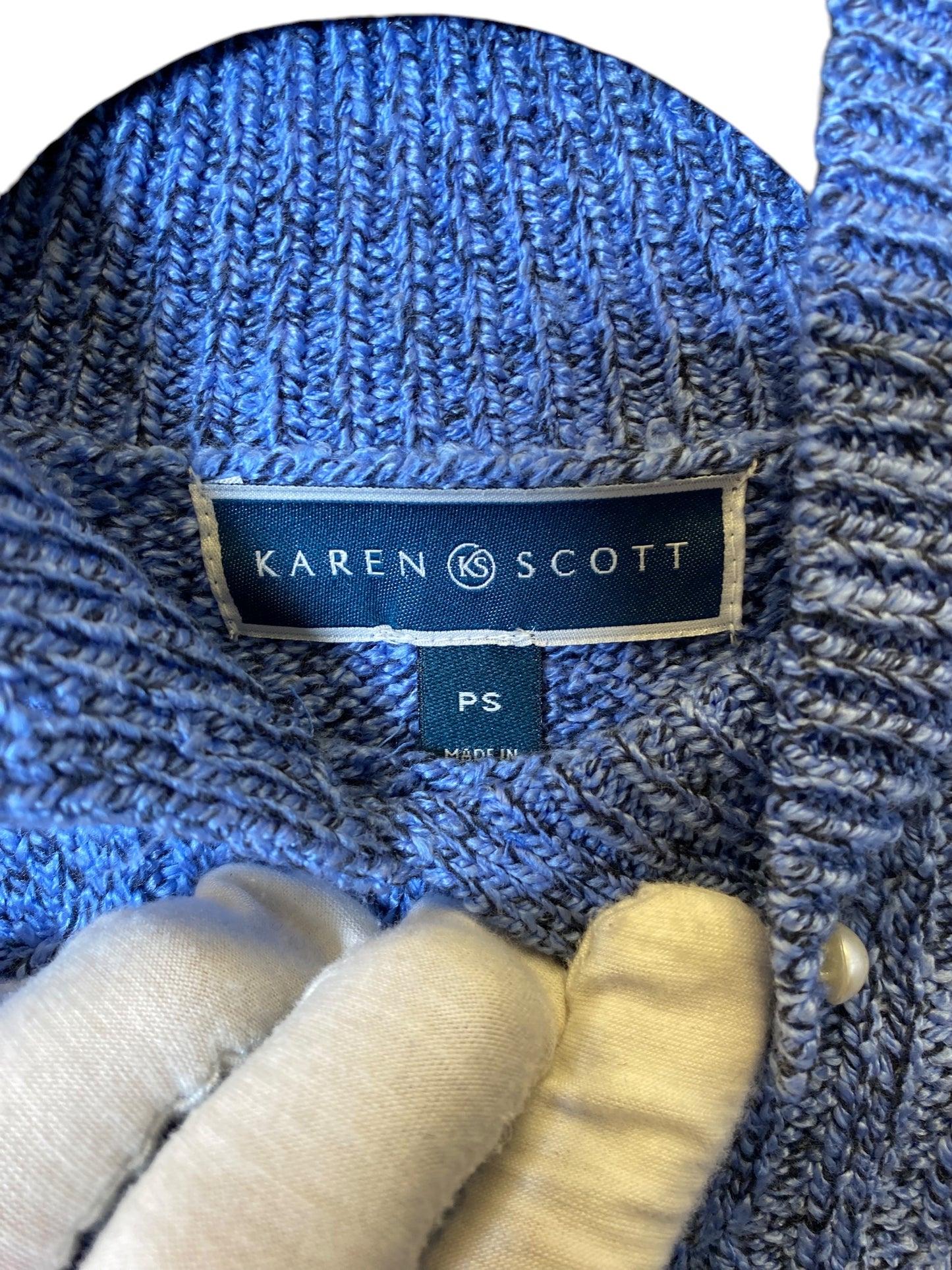 Sweater By Karen Scott In Blue, Size: Sp