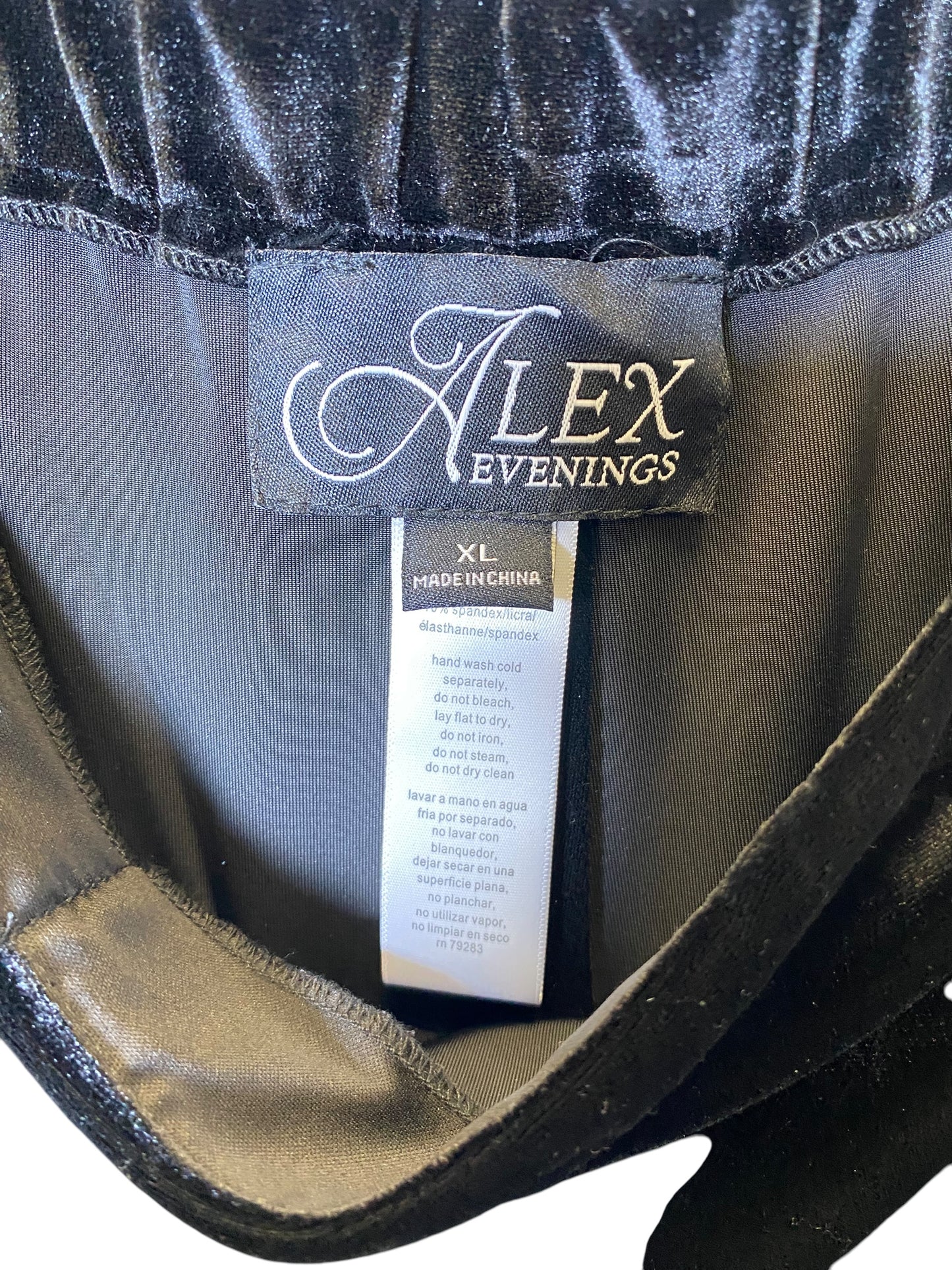 Pants Velvet By Alex Evenings In Black, Size: Xl