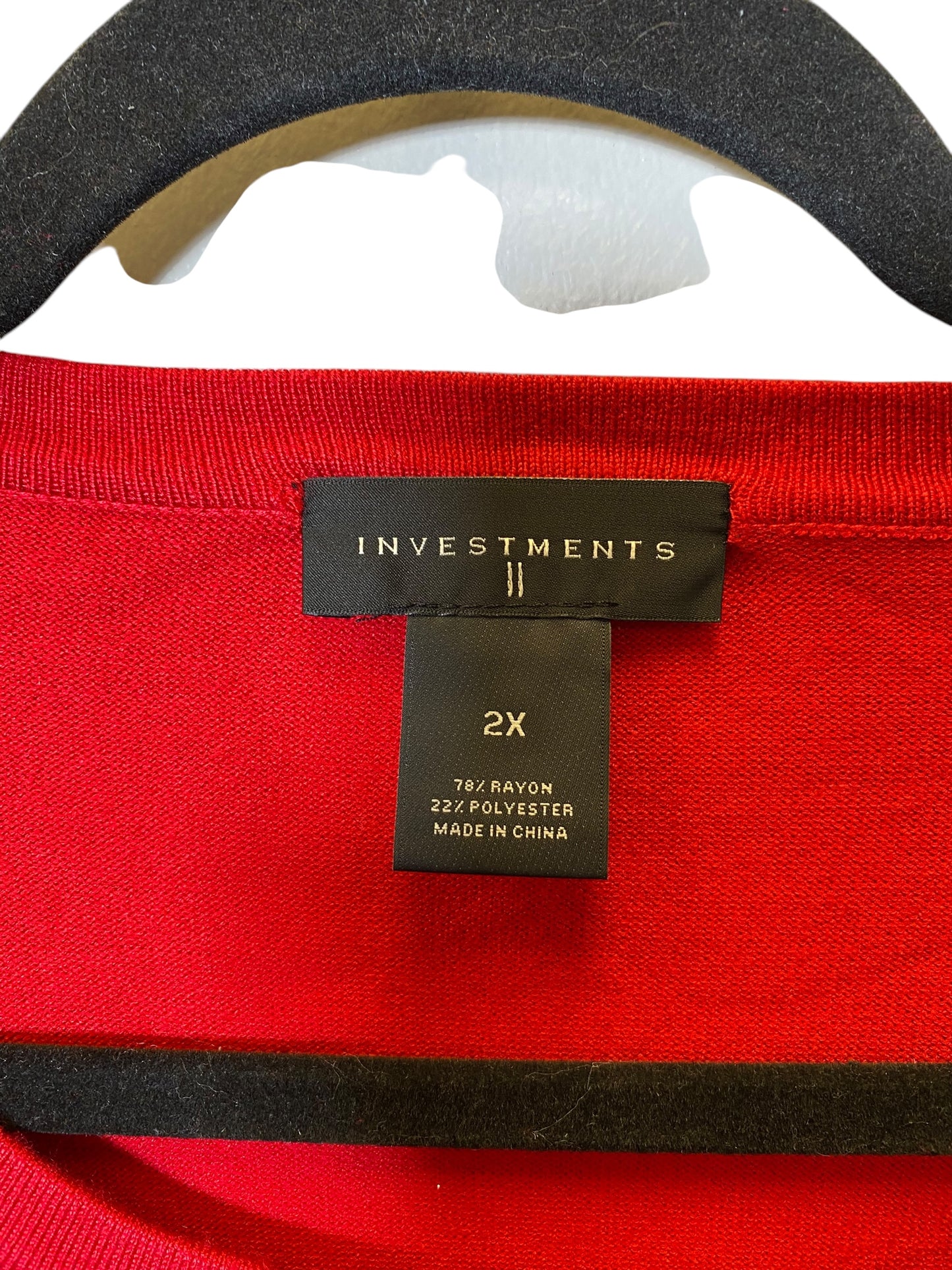 Sweater By Investments In Red, Size: 2x