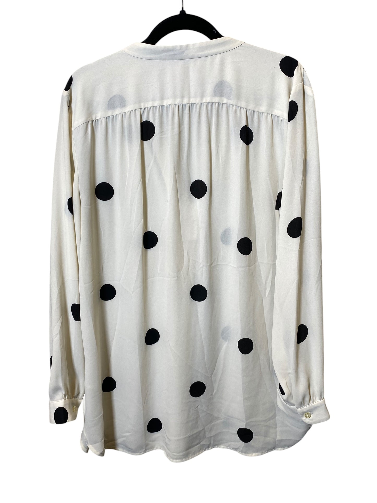 Top Long Sleeve By Loft In Polkadot Pattern, Size: Xl