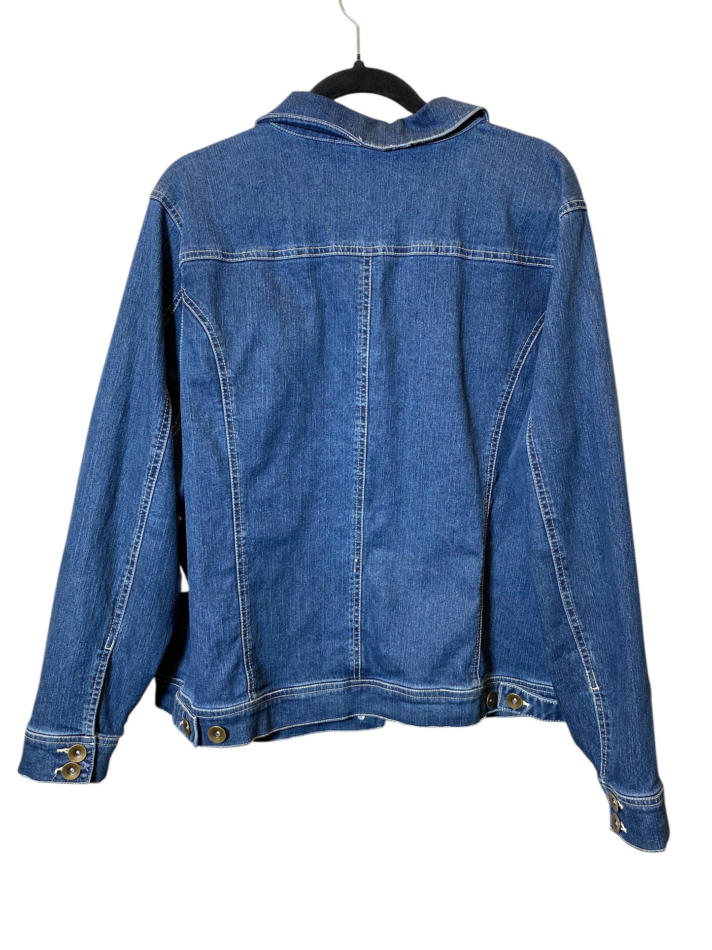 Jacket Denim By Jessica London In Blue, Size: 1x