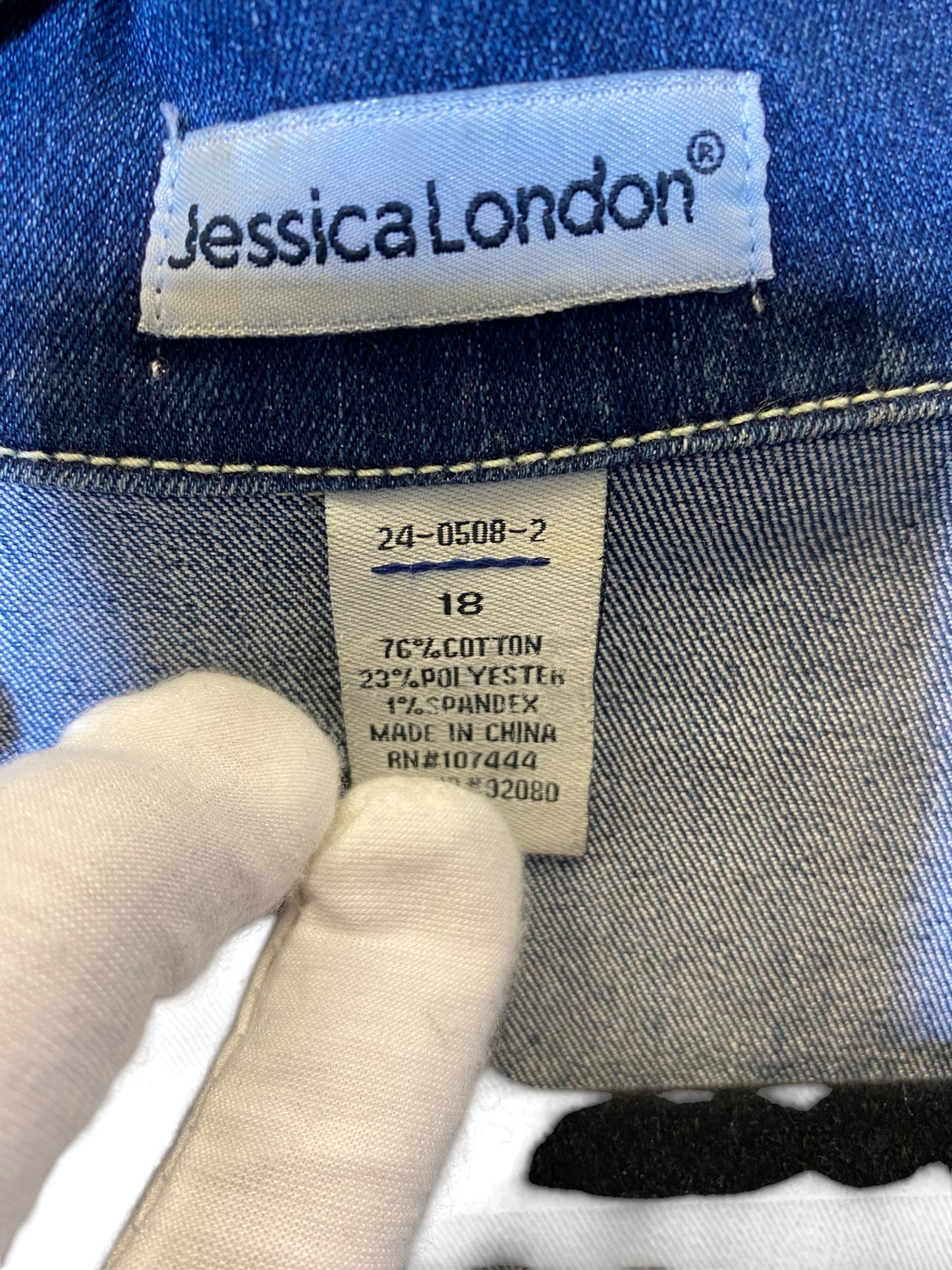 Jacket Denim By Jessica London In Blue, Size: 1x