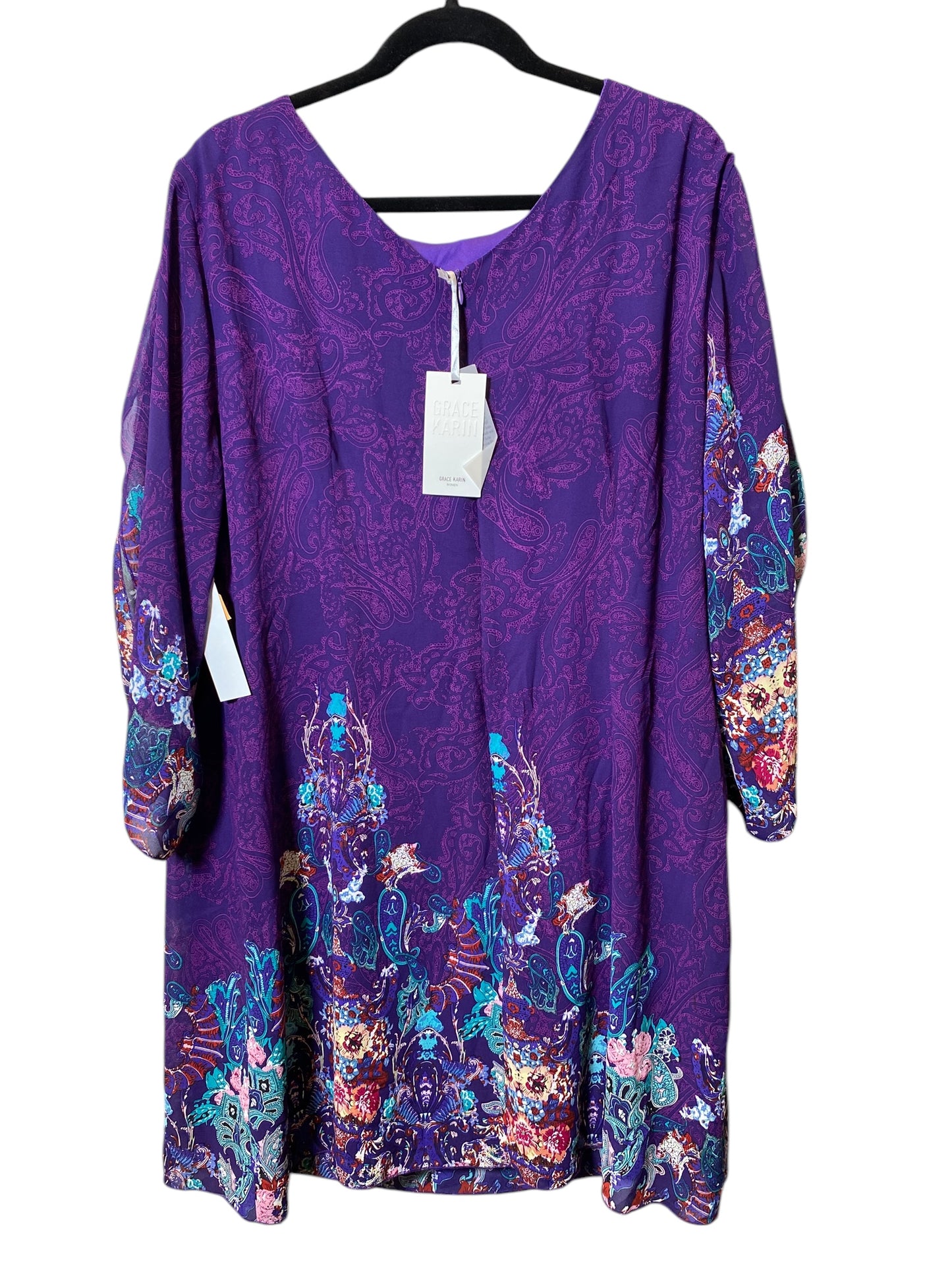 Dress Casual Midi By Grace Karin In Purple, Size: 3x