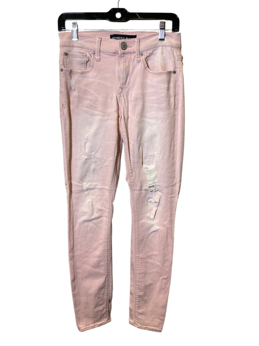 Jeans Skinny By Express In Pink, Size: 0