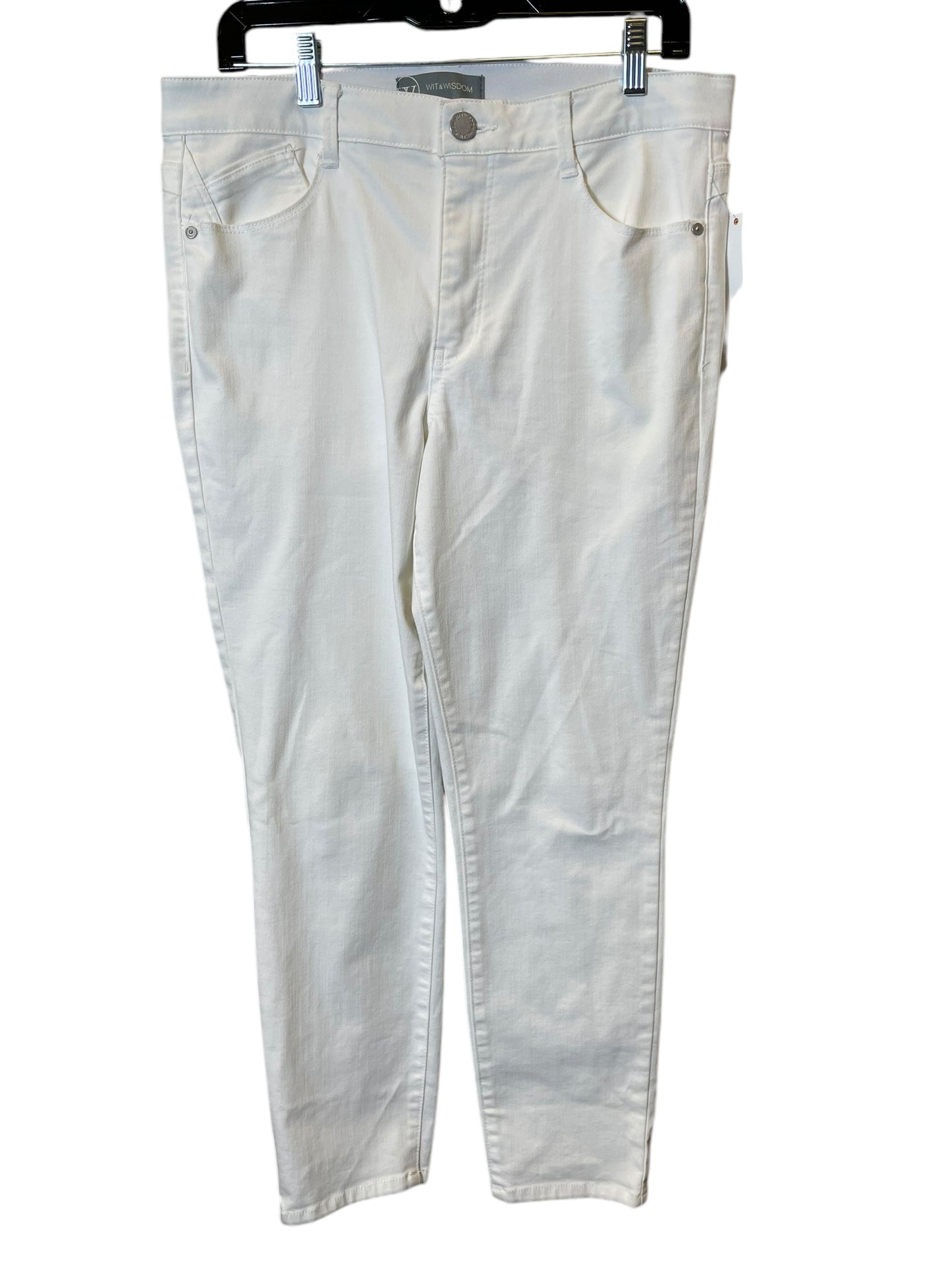 Jeans Skinny By Wit & Wisdom In White, Size: 12