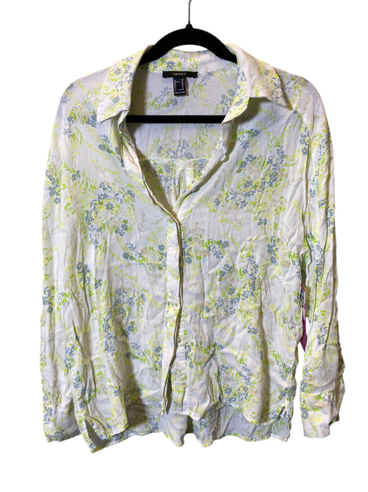 Blouse Long Sleeve By Forever 21 In Floral Print, Size: Xs